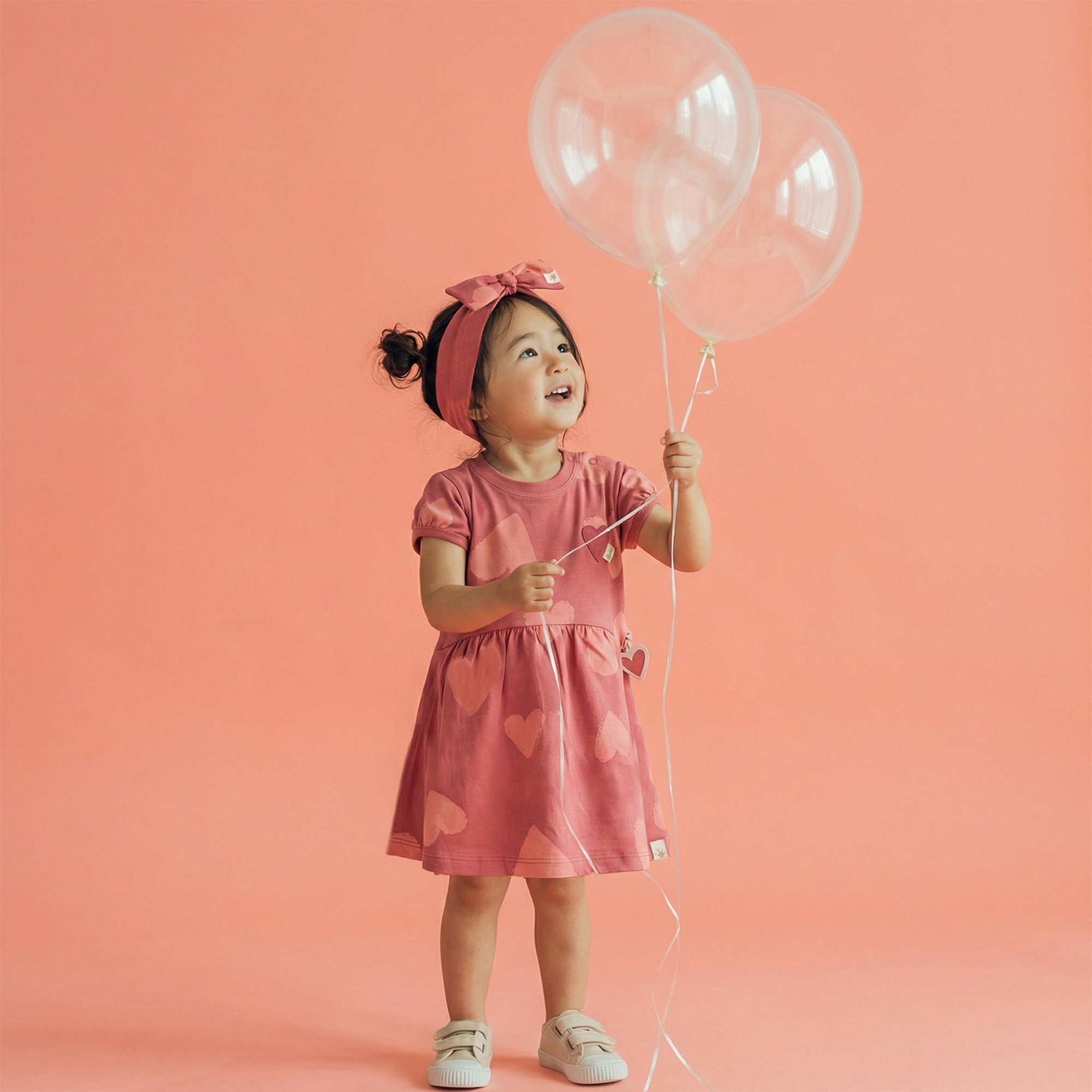 Baby short sleeve dress hearts, Spring Birds