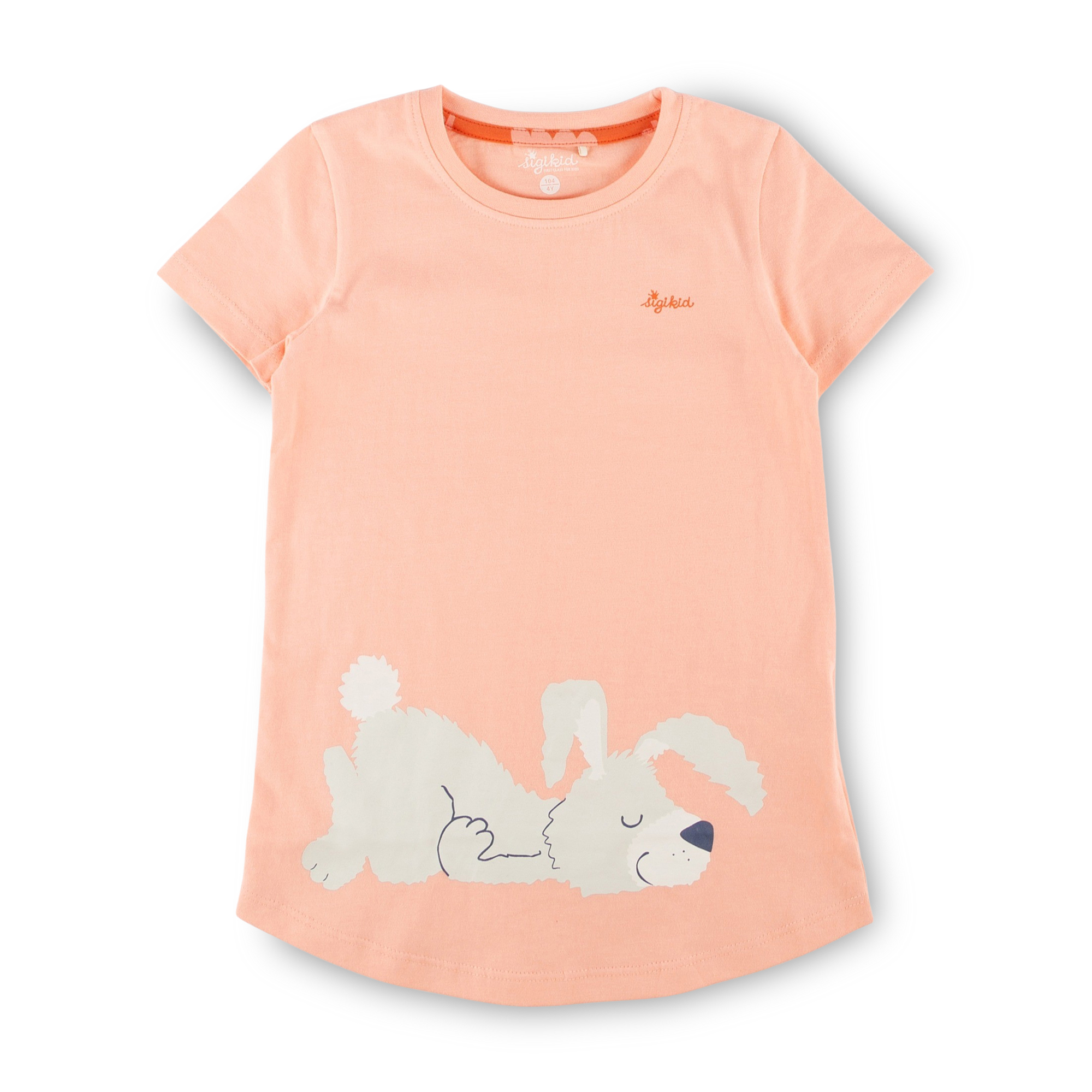 Children's short sleeve pajamas bunny, apricot/red