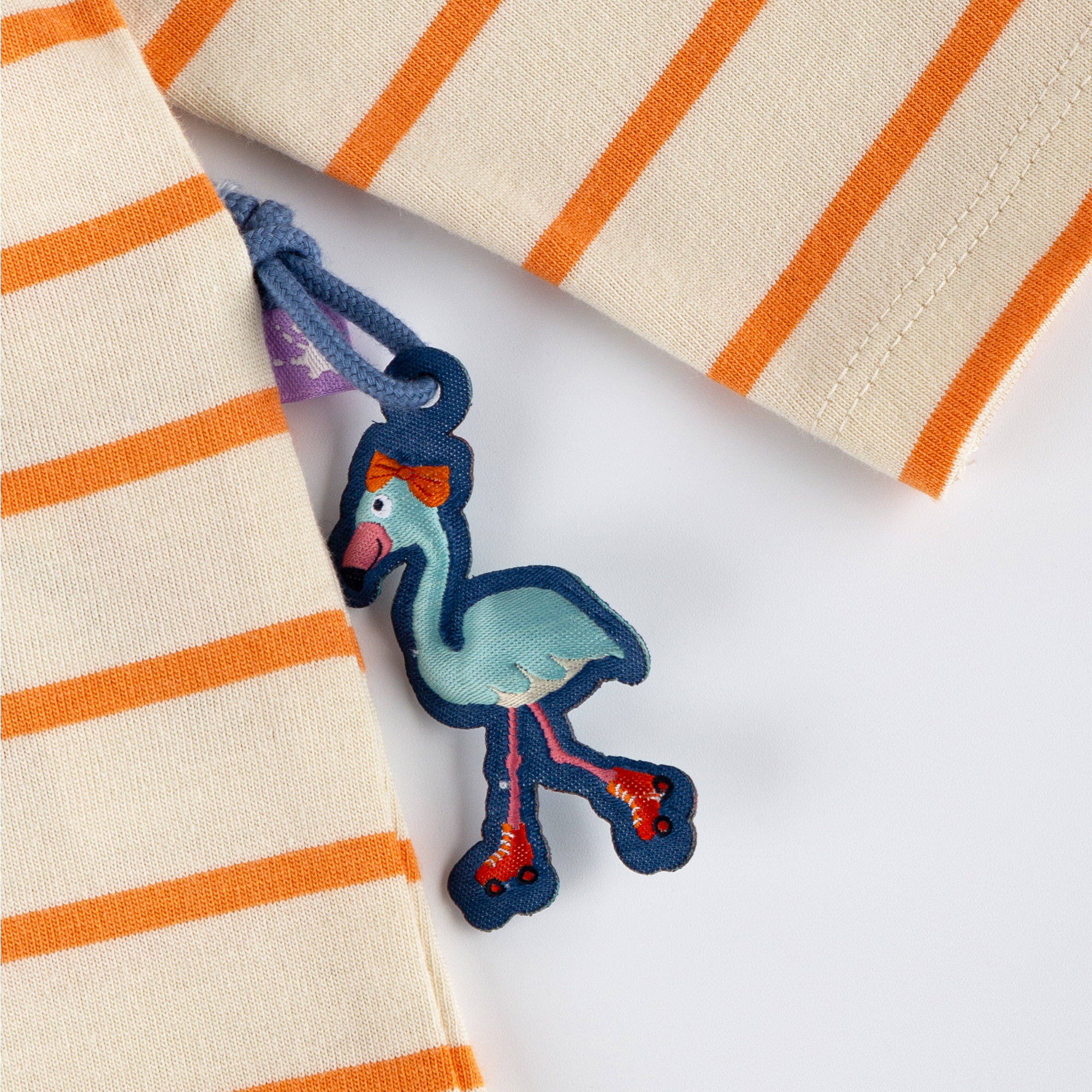 Baby Langarm Ringelshirt, orange-weiß