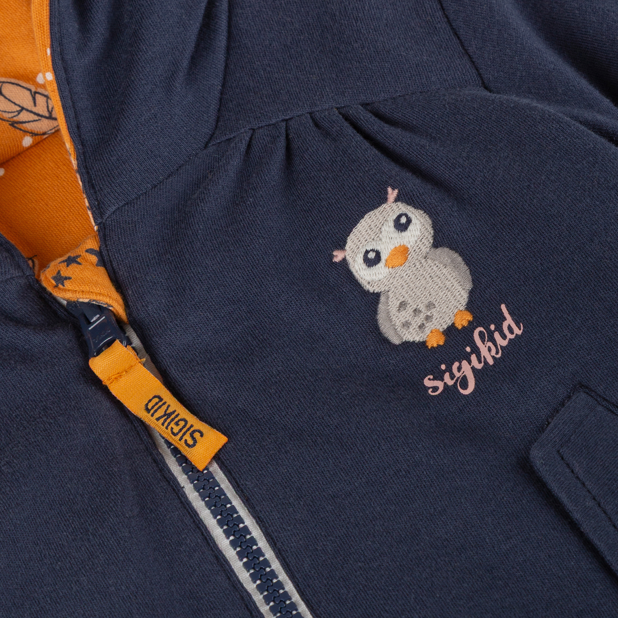 Baby Wendejacke wattiert Magic Owl, dunkelblau oder gelb