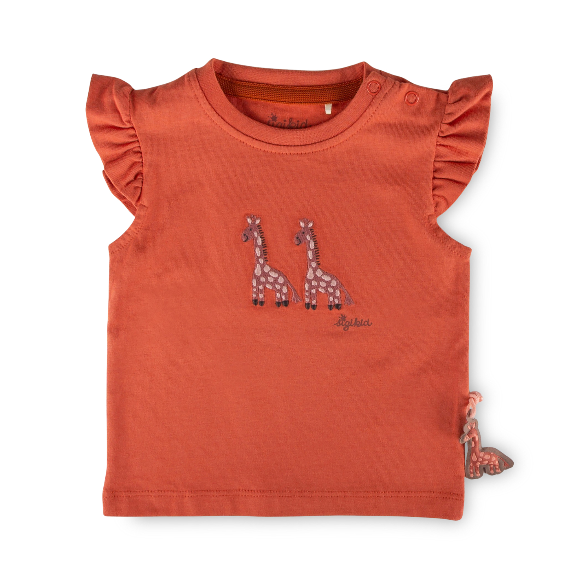 Baby T-Shirt Giraffe mit Rüschen, orange