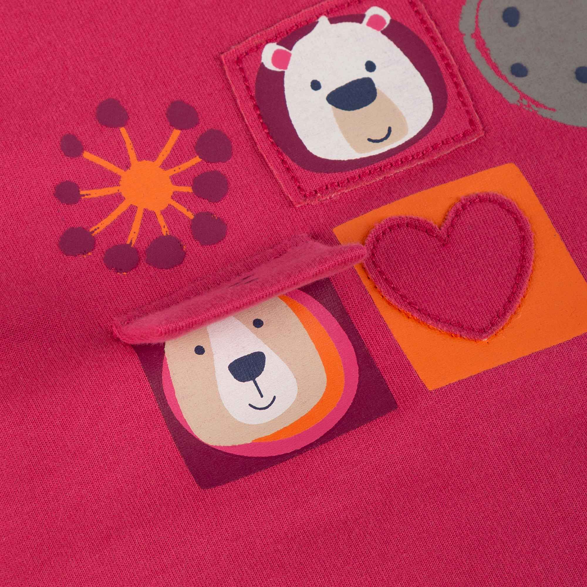 Kinder Langarmshirt Bär Fancy Forest Print, pink Kinder Langarmshirt Bär Fancy Forest Print, pink