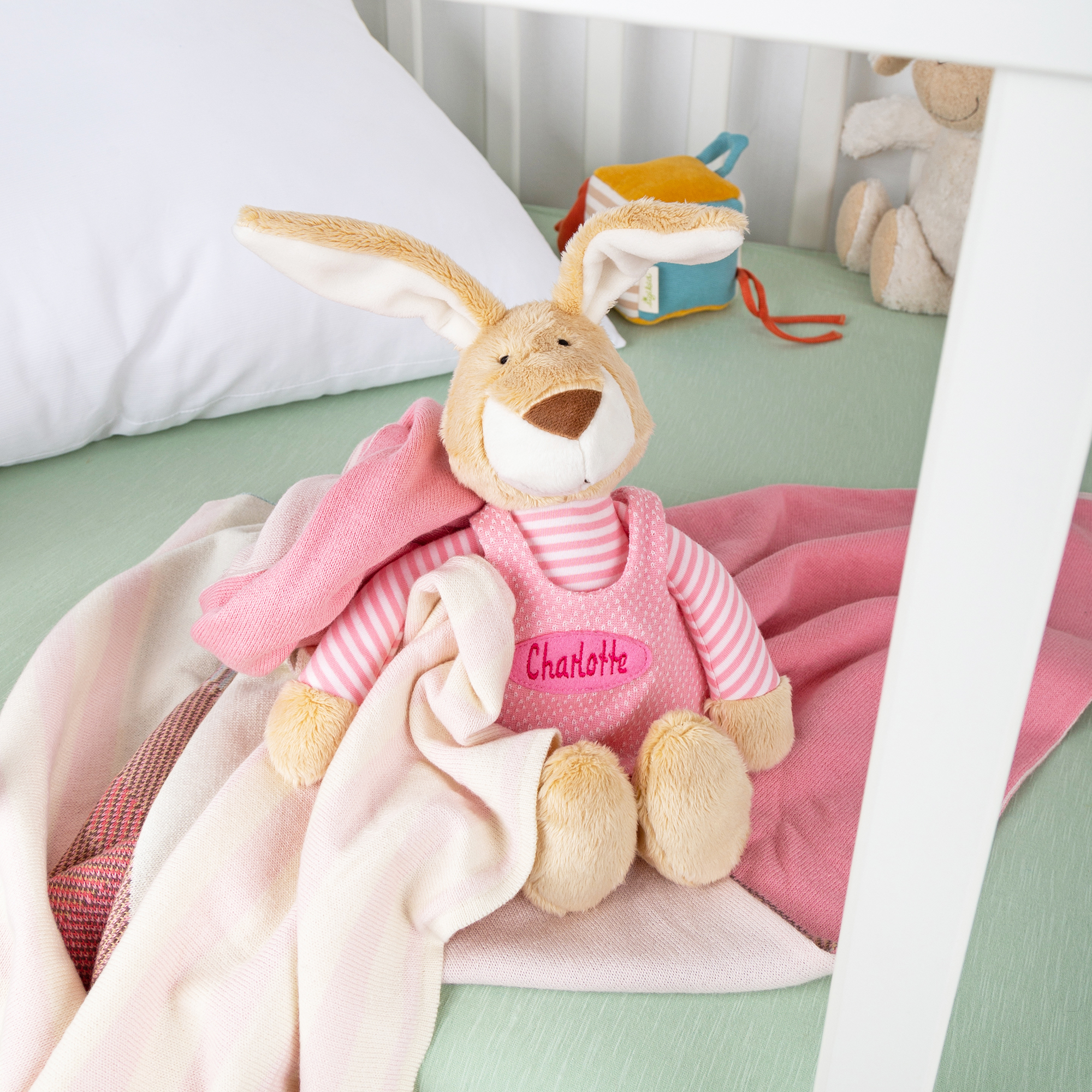 Kuscheltier Namensspielfigur Hase rosa Kuscheltier Namensspielfigur Hase rosa