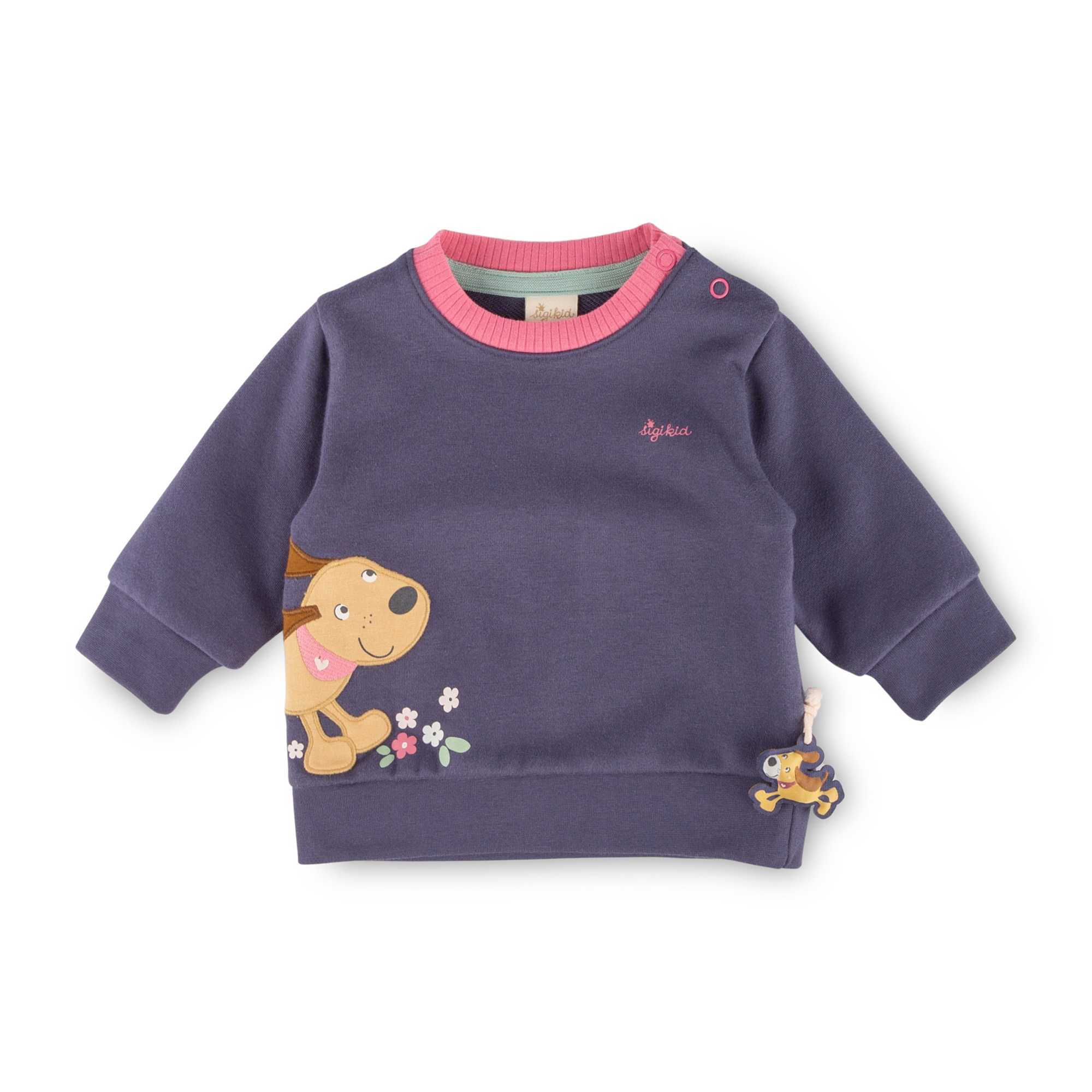 Blaues Baby Sweatshirt, Hündchen Funny Dog Blaues Baby Sweatshirt, Hündchen Funny Dog