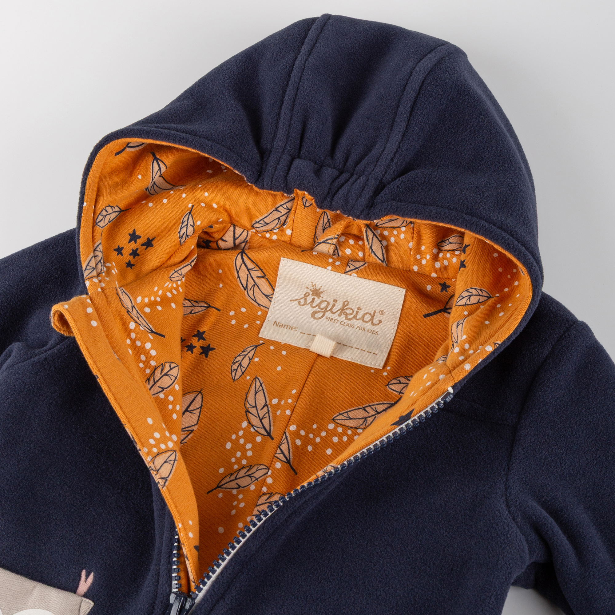 Baby fleece overall Owl, lined, foldable cuffs