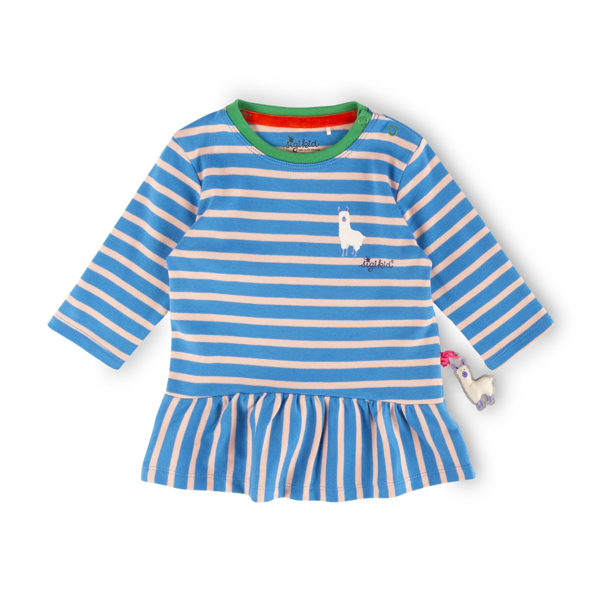 Baby Kleid Crazy Lama, blau gestreift Baby Kleid Crazy Lama, blau gestreift