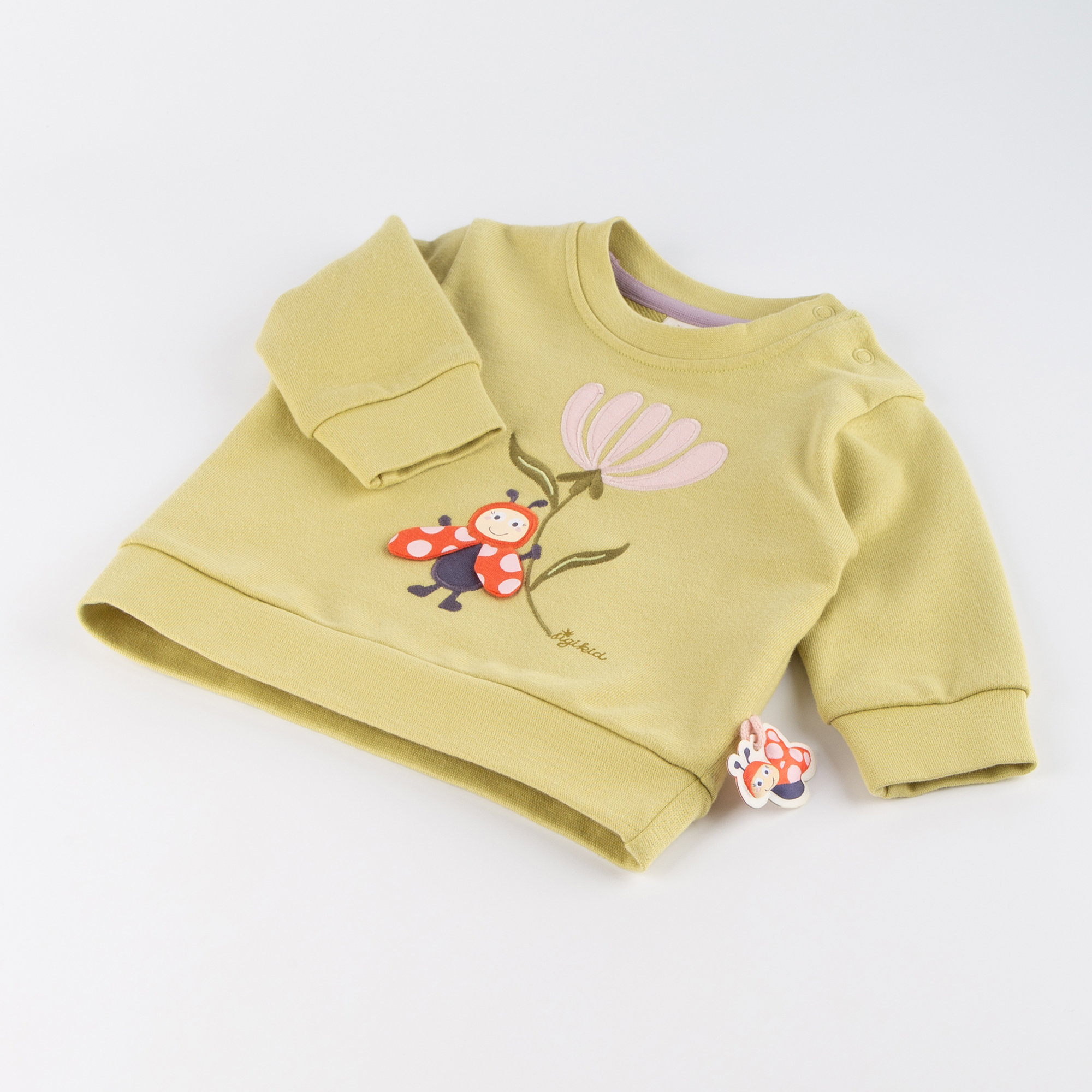 Baby Sweatshirt Marienkäfer, hellgrün Baby Sweatshirt Marienkäfer, hellgrün