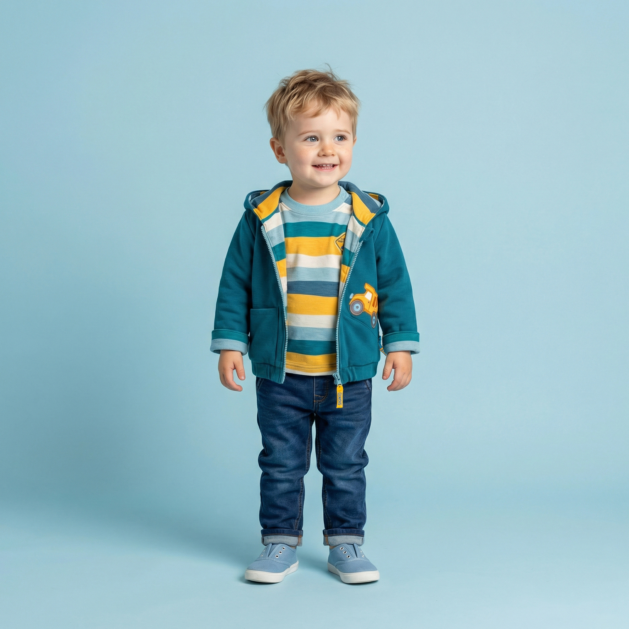 Striped baby T-shirt, Tractor & Co