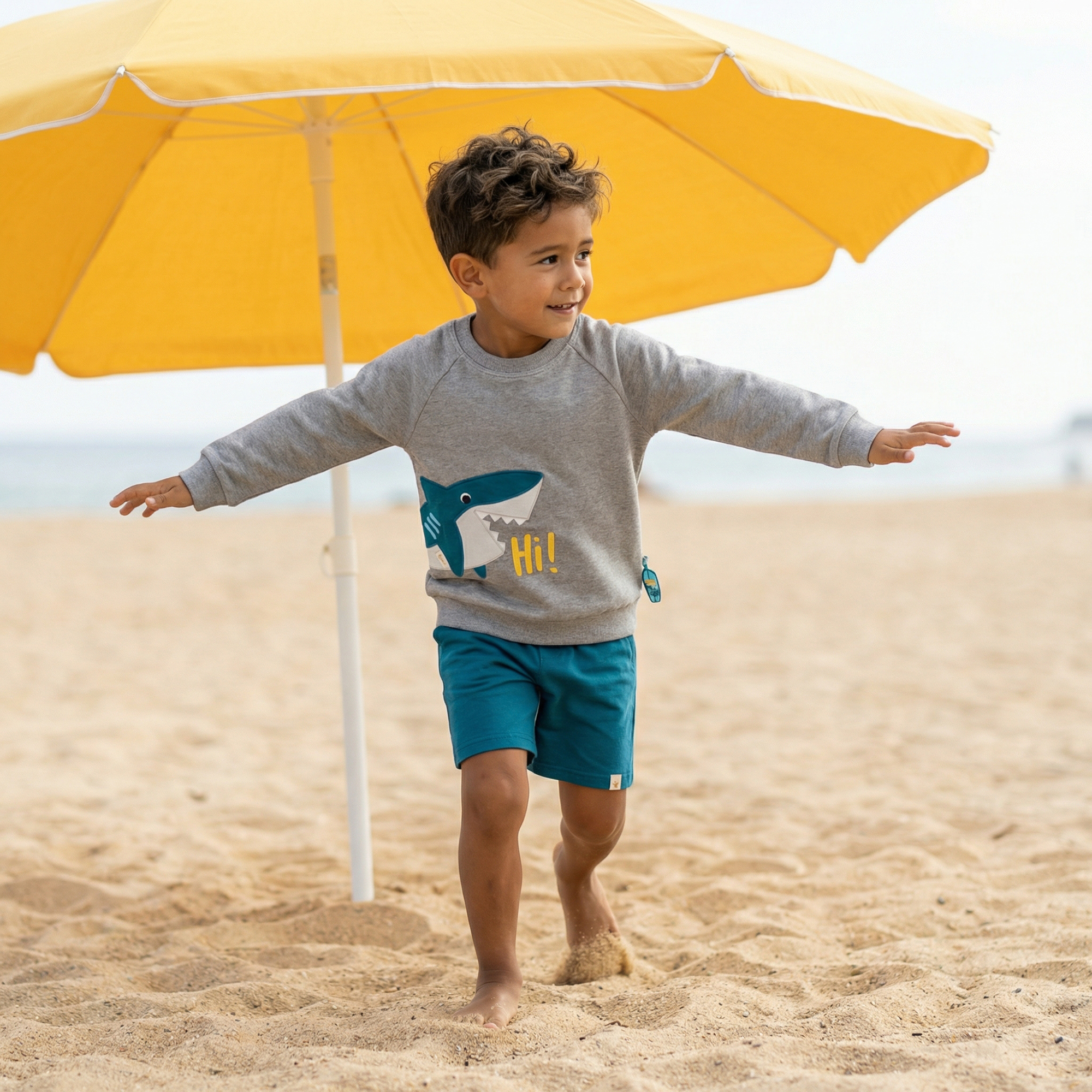 Kinder Sweatshirt Hai, grau