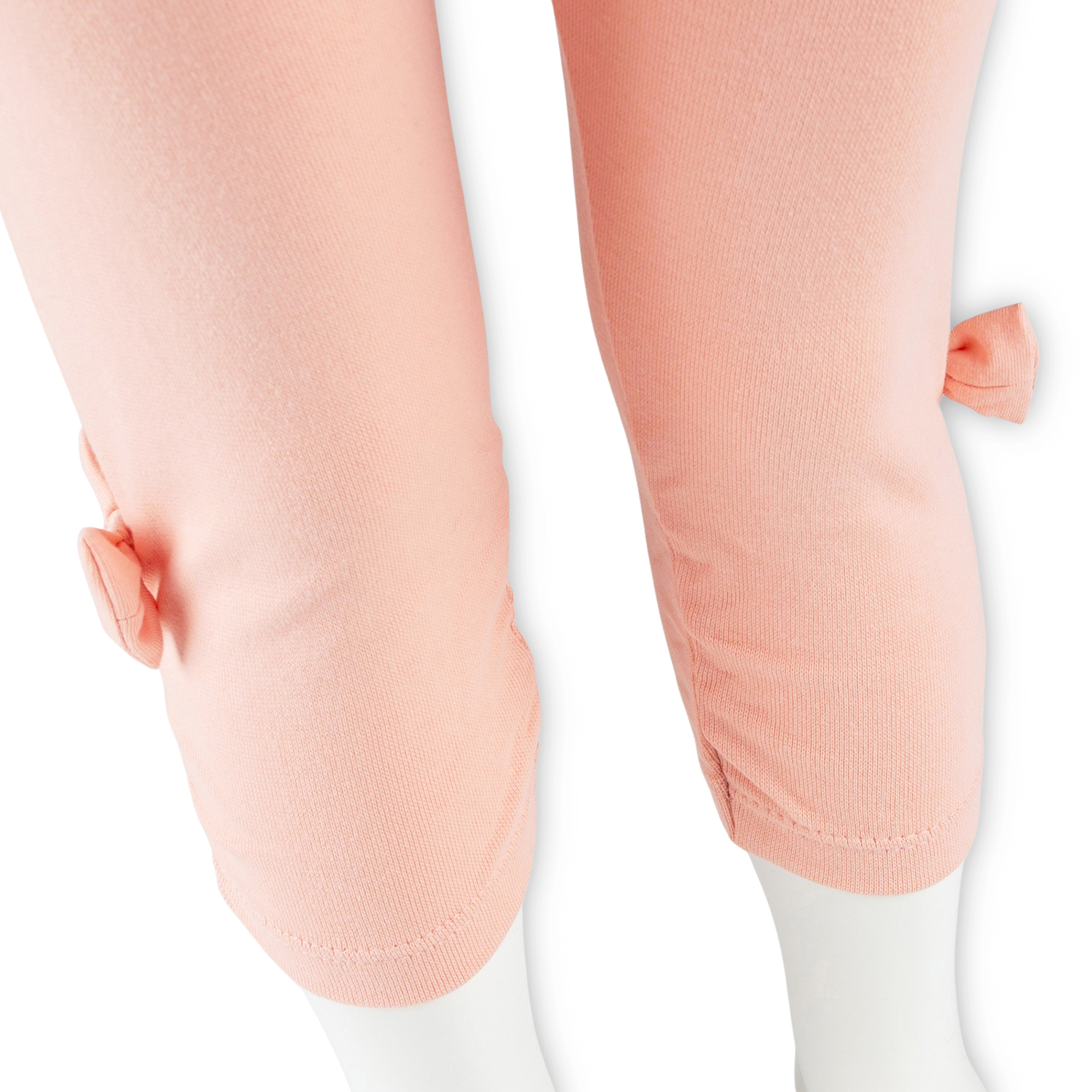 Kinder Capri-Leggings seitlich gerafft, rosa