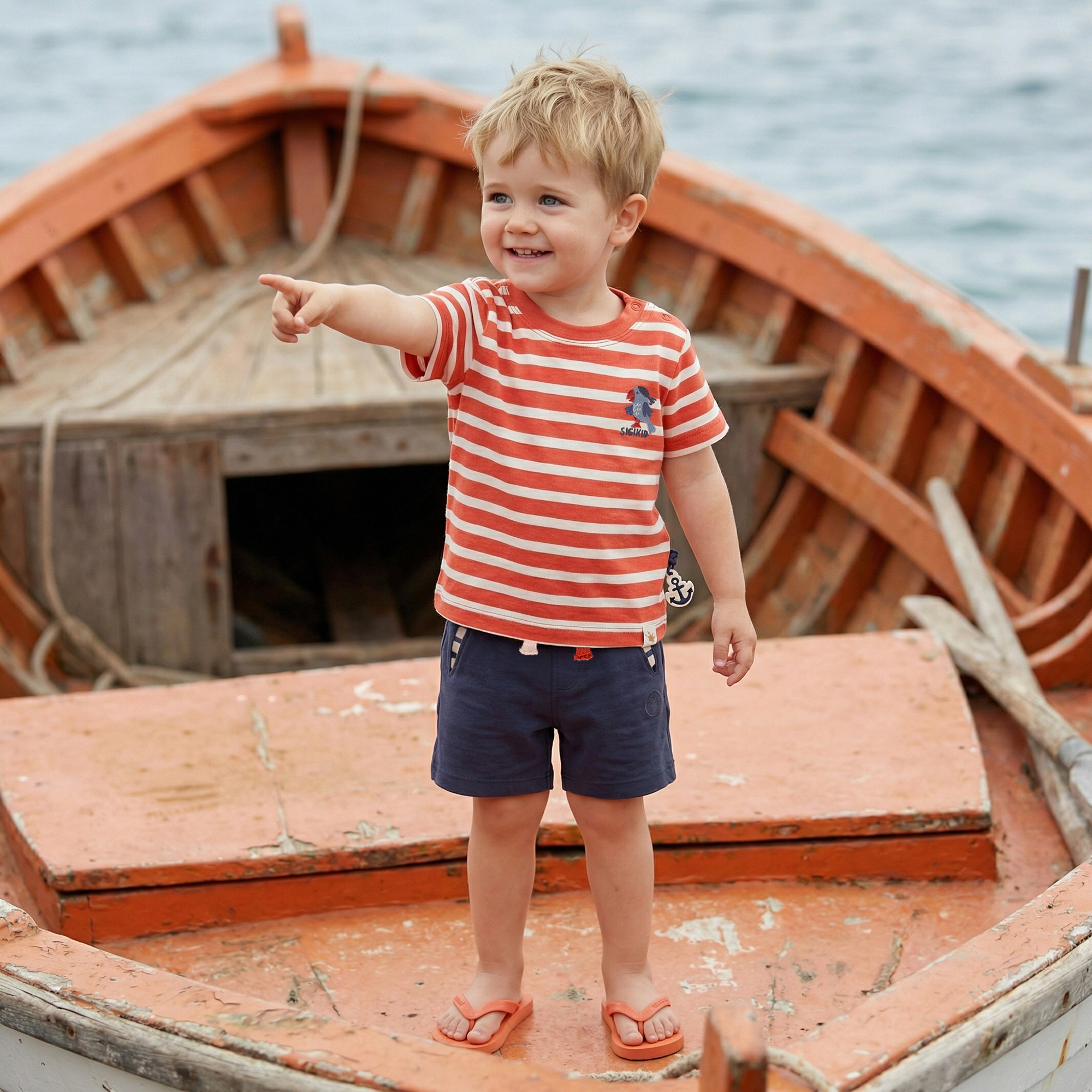 Blaue Baby Bermuda mit Taschen