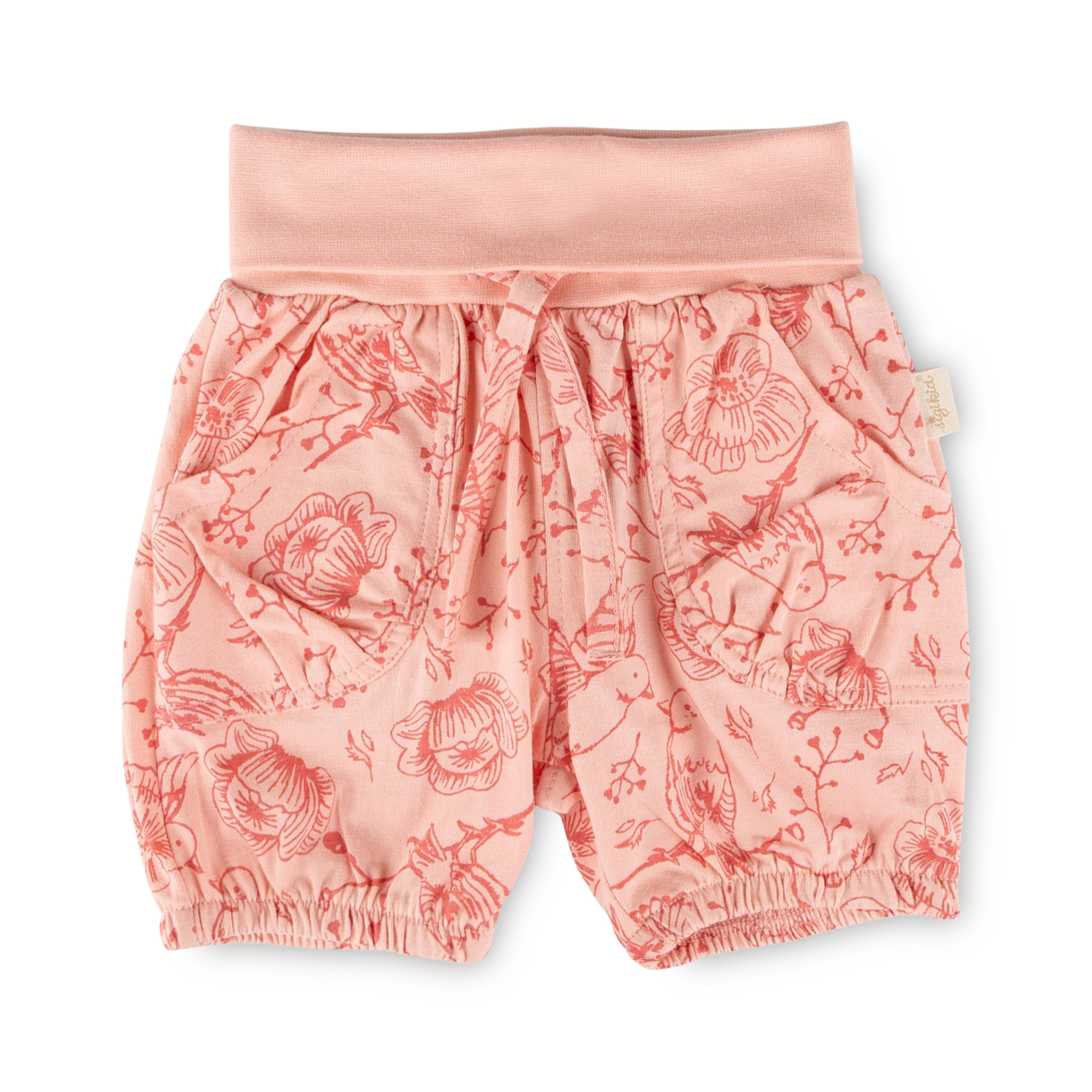 Baby Shorts mit Vögelchen Print, rosa
