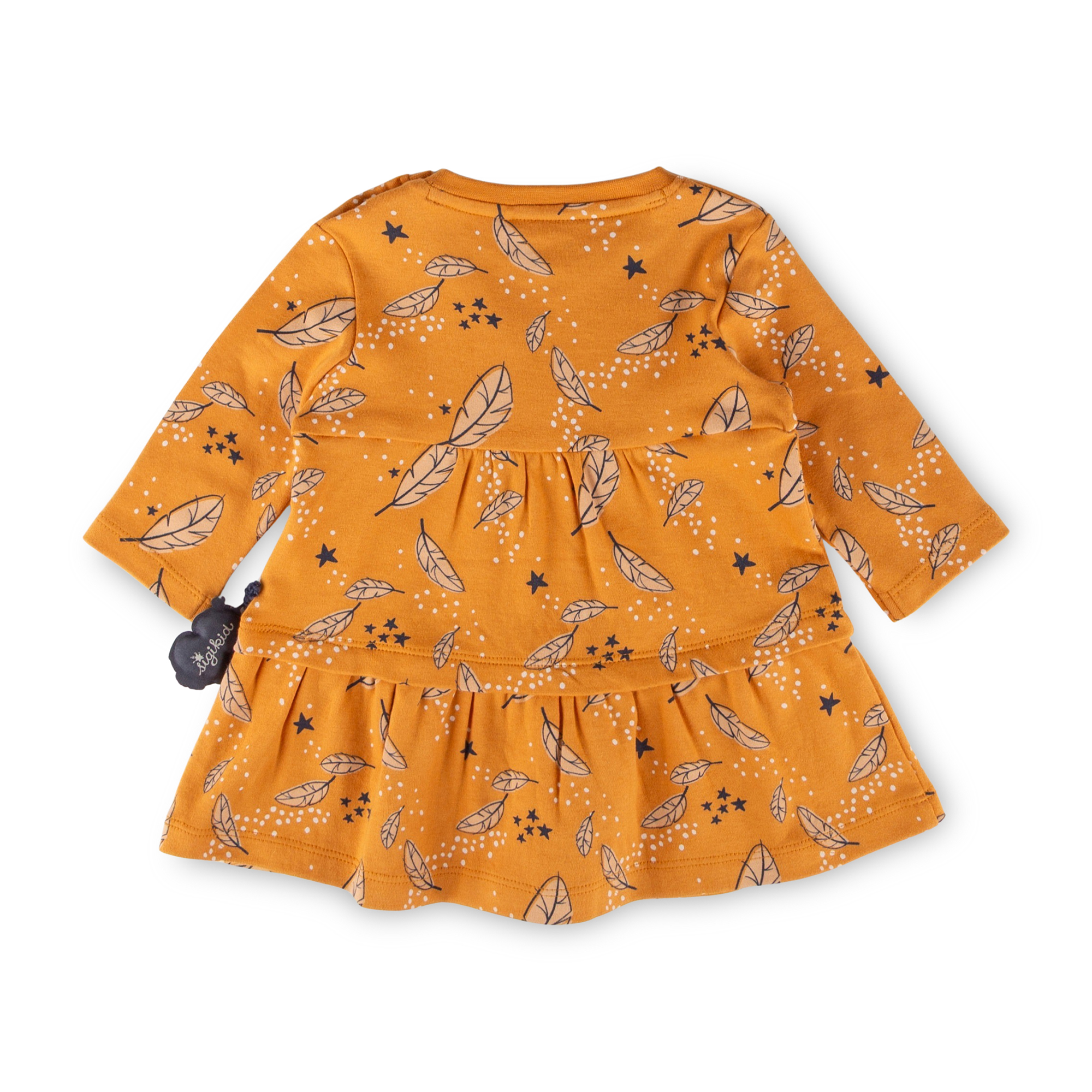 Baby Kleid Magic Owl, gelb mit Federprint