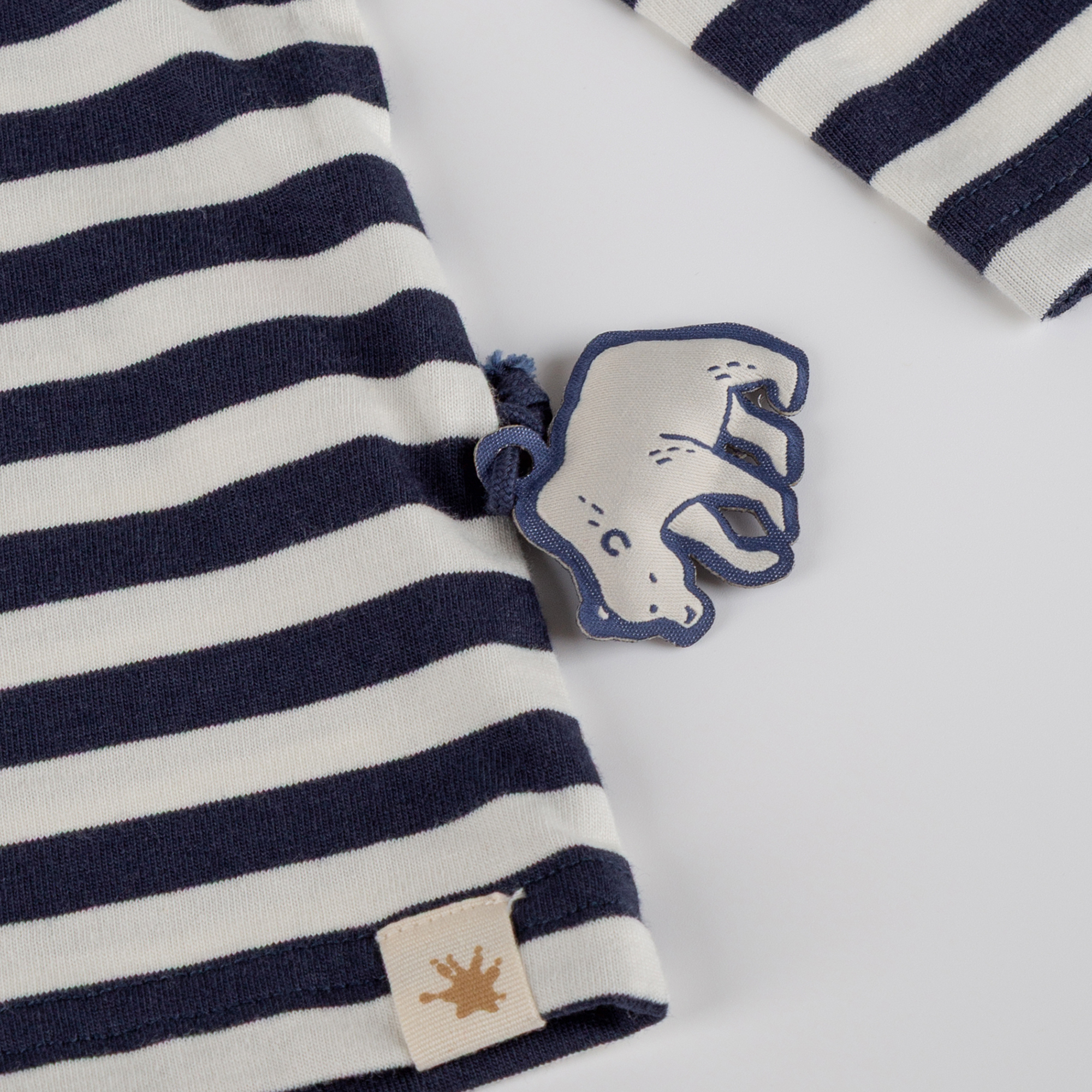 Kinder Langarmshirt Eisbär Polar Friends, blau/weiß geringelt