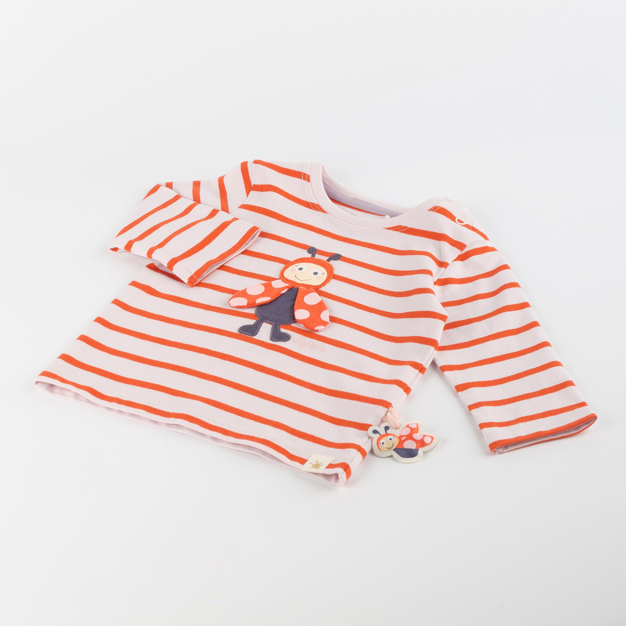 Baby Langarmshirt Marienkäfer, gestreift
