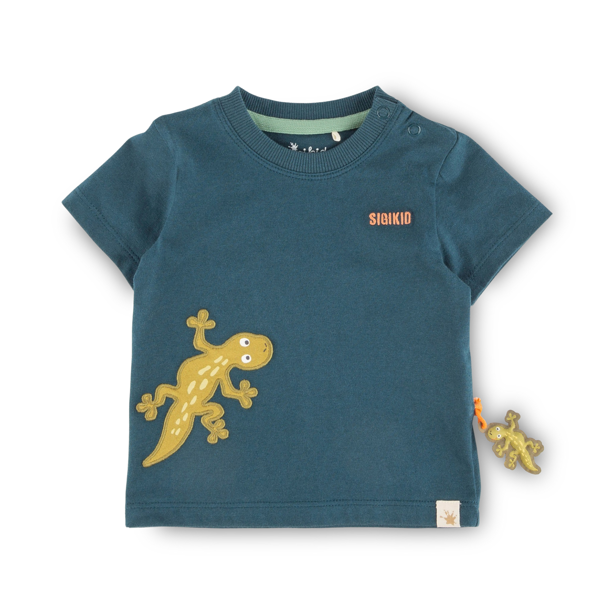 Baby T-Shirt Gecko, petrolblau, Jungle
