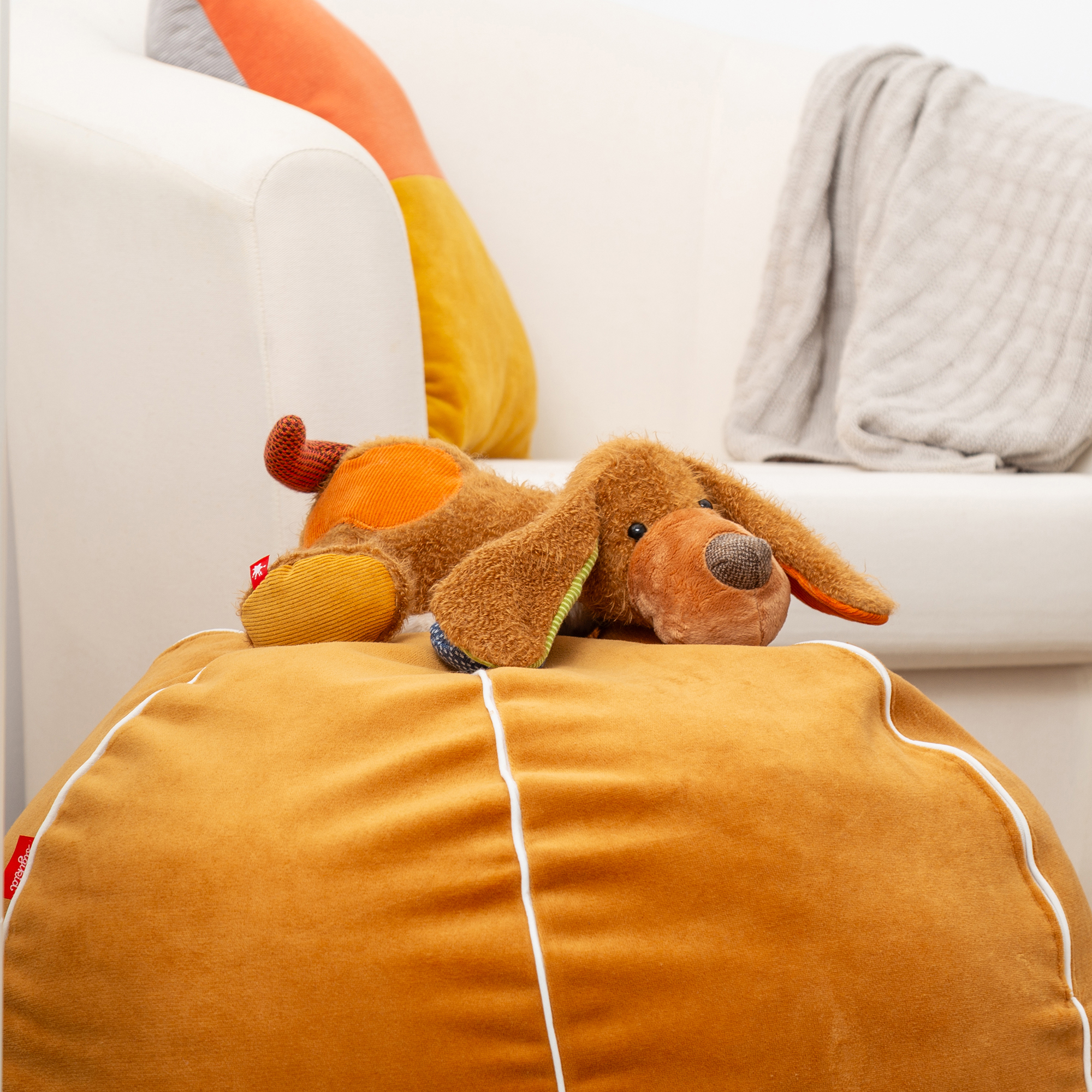 Kuscheltier Hund liegend, Patchwork Sweety Kuscheltier Hund liegend, Patchwork Sweety