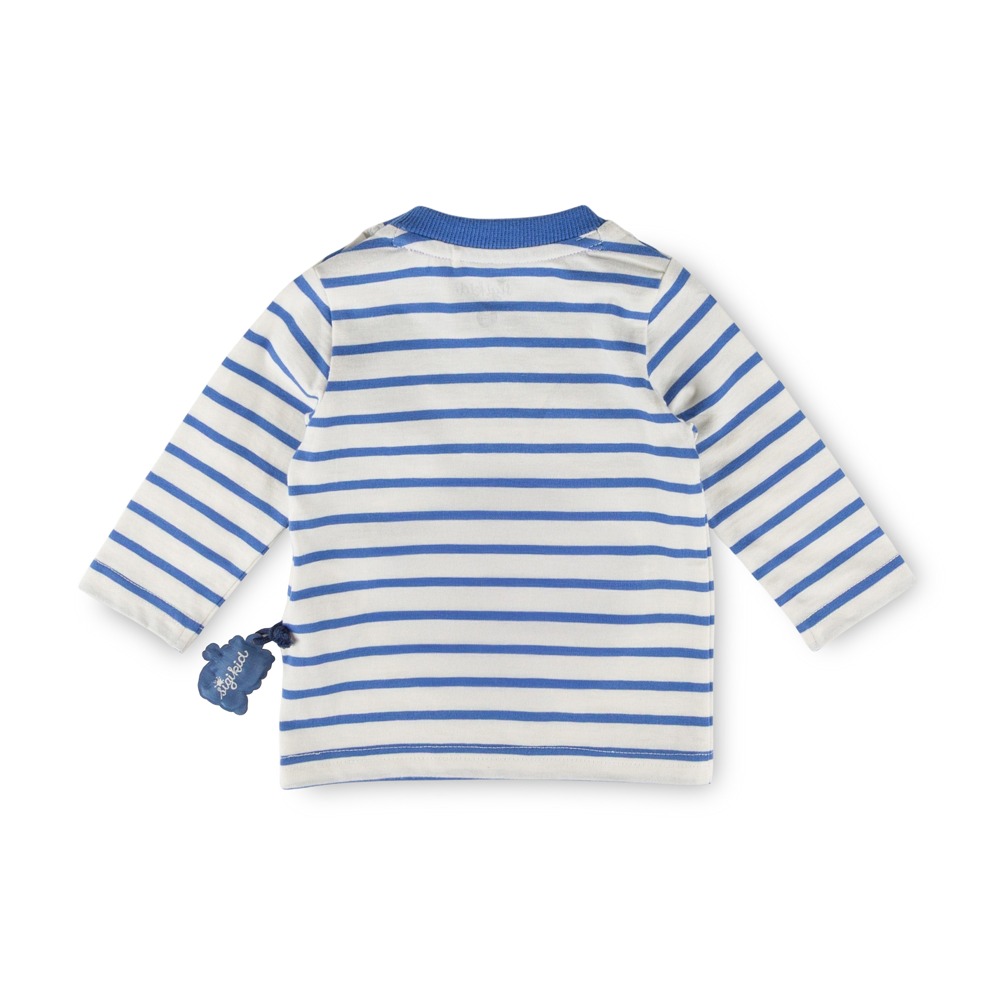 Baby Ringel Langarmshirt Tiger & Löwe, blau/weiß