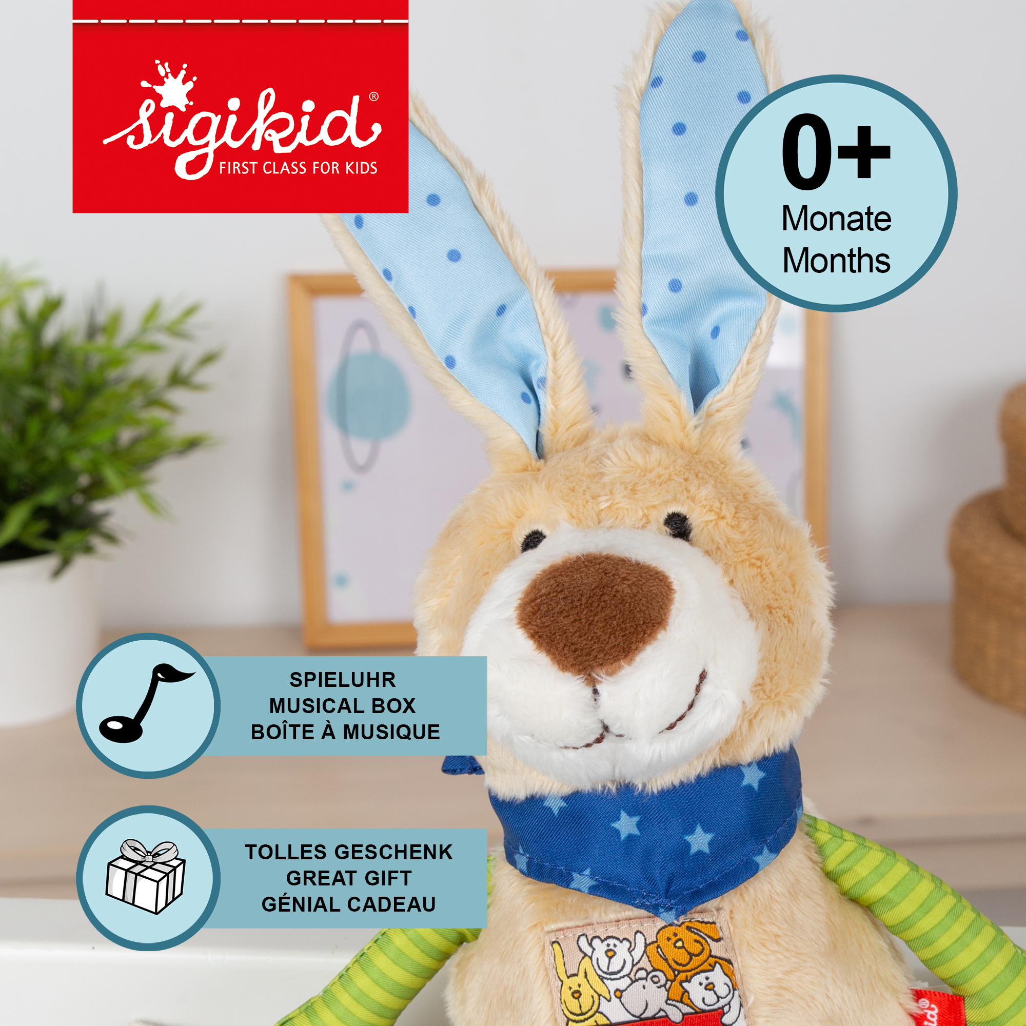 Spieluhr Hase, Red Stars Collection