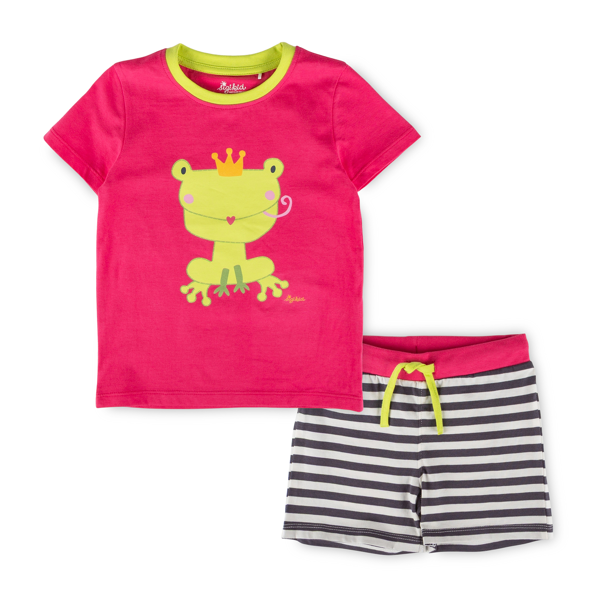 Kurzer Kinder Pyjama Froschkönig, pink
