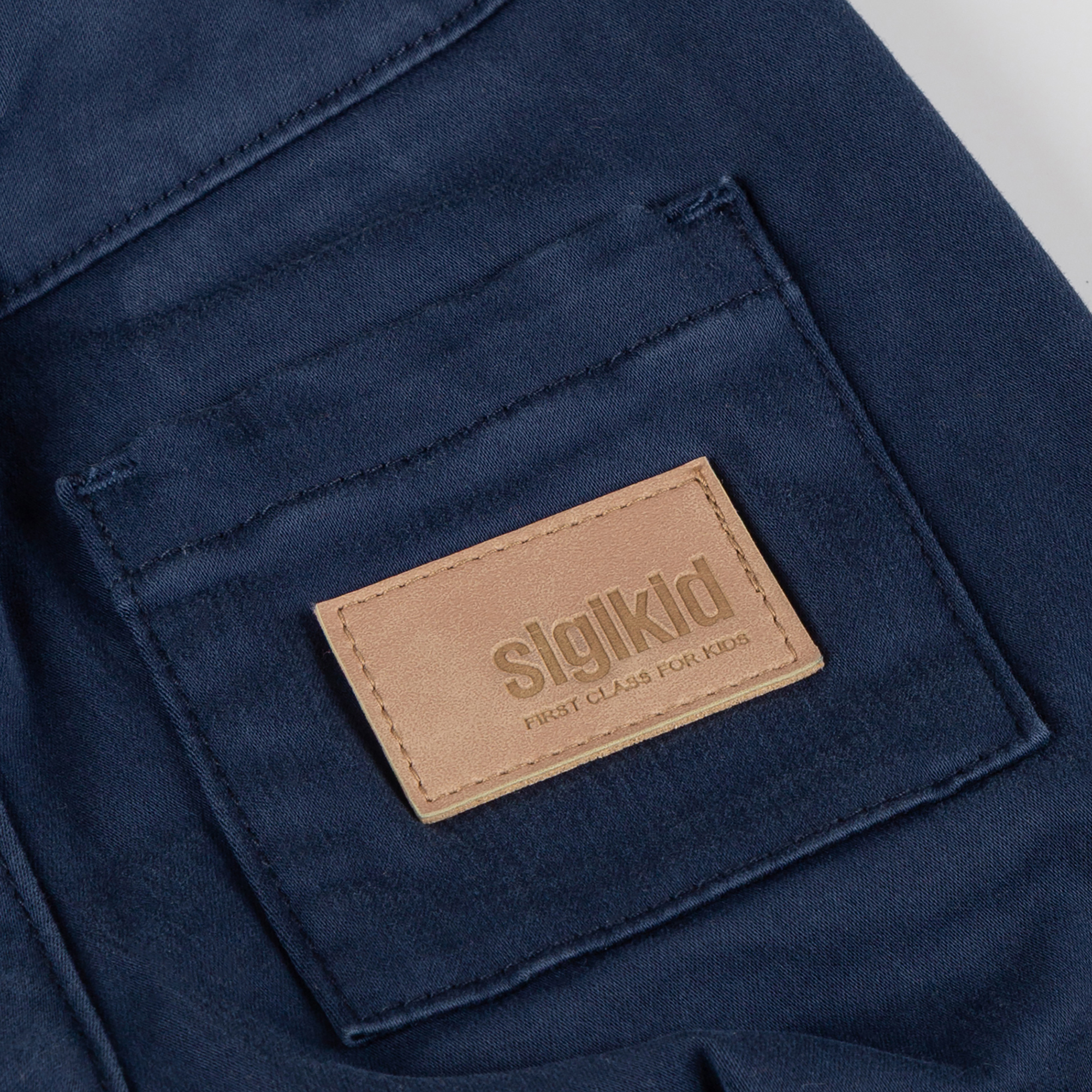 Baby Gabardine Bermuda Tiger & Löwe, dunkelblau