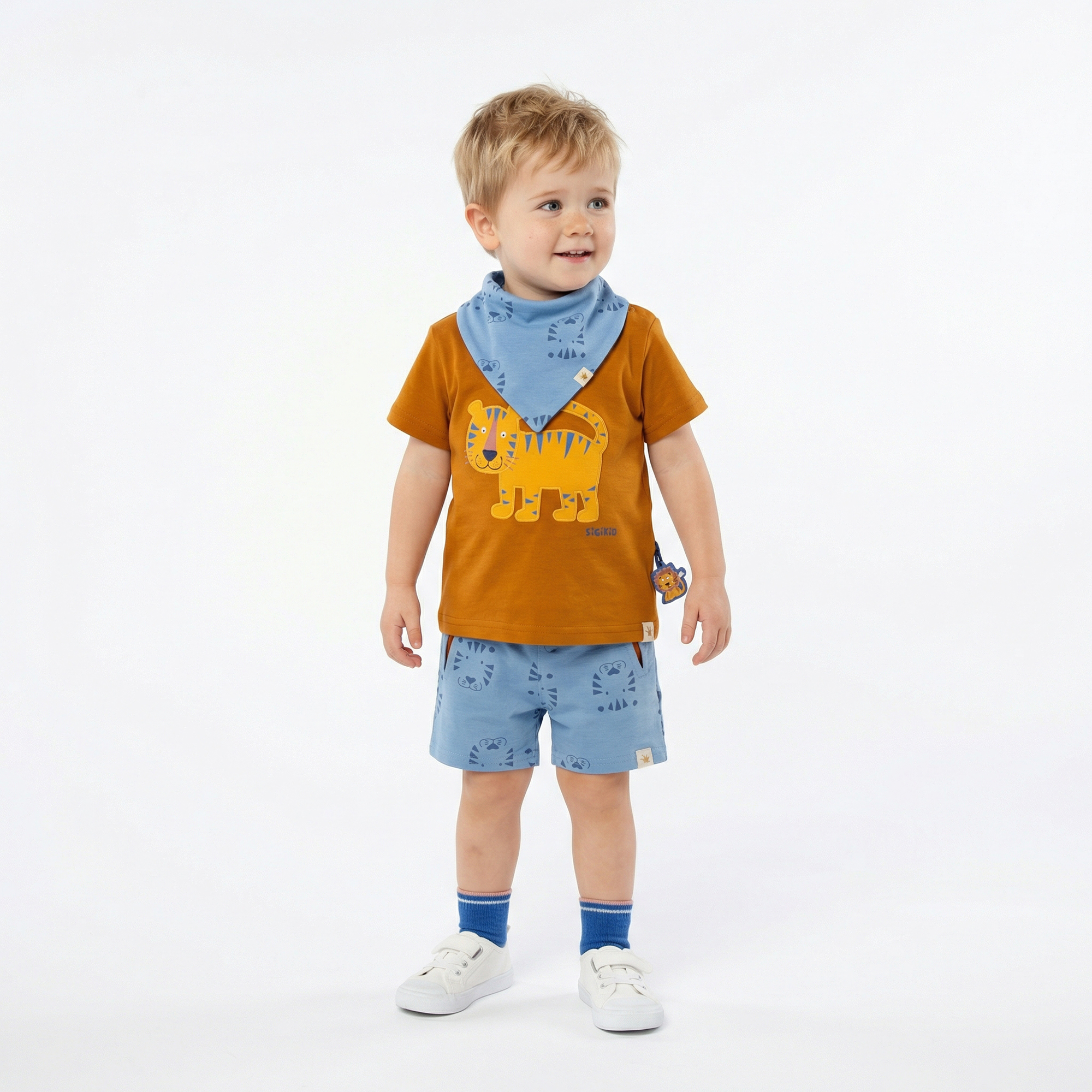 Baby Bermuda Tiger & Löwe, blau