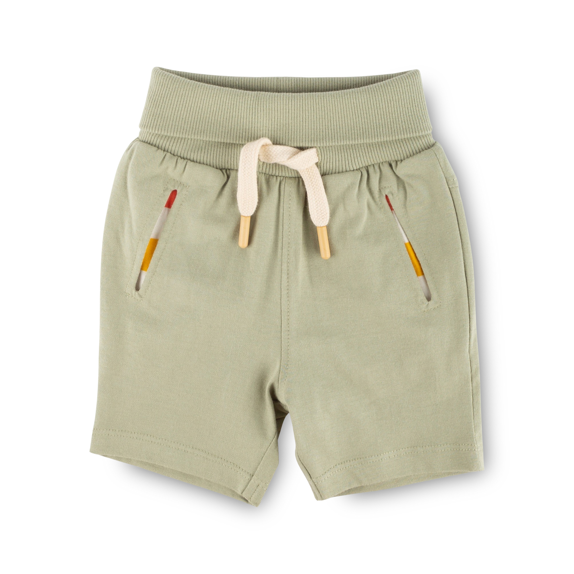 Schilfgrüne Baby Jersey Bermuda, Happy Crocodile Schilfgrüne Baby Jersey Bermuda, Happy Crocodile