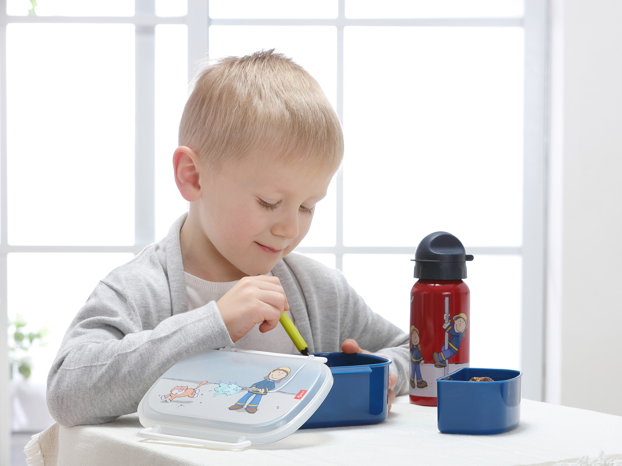 Kinder Brotzeitbox für Jungen, Frido Firefighter Kinder Brotzeitbox für Jungen, Frido Firefighter