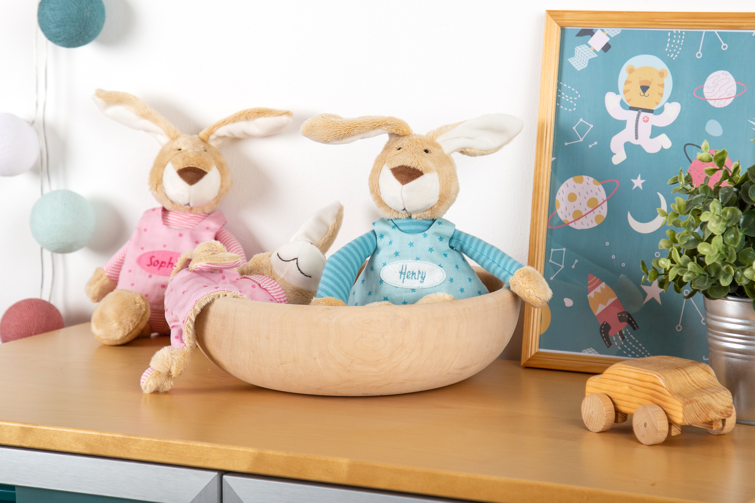 Kuscheltier Namensspielfigur Hase rosa Kuscheltier Namensspielfigur Hase rosa