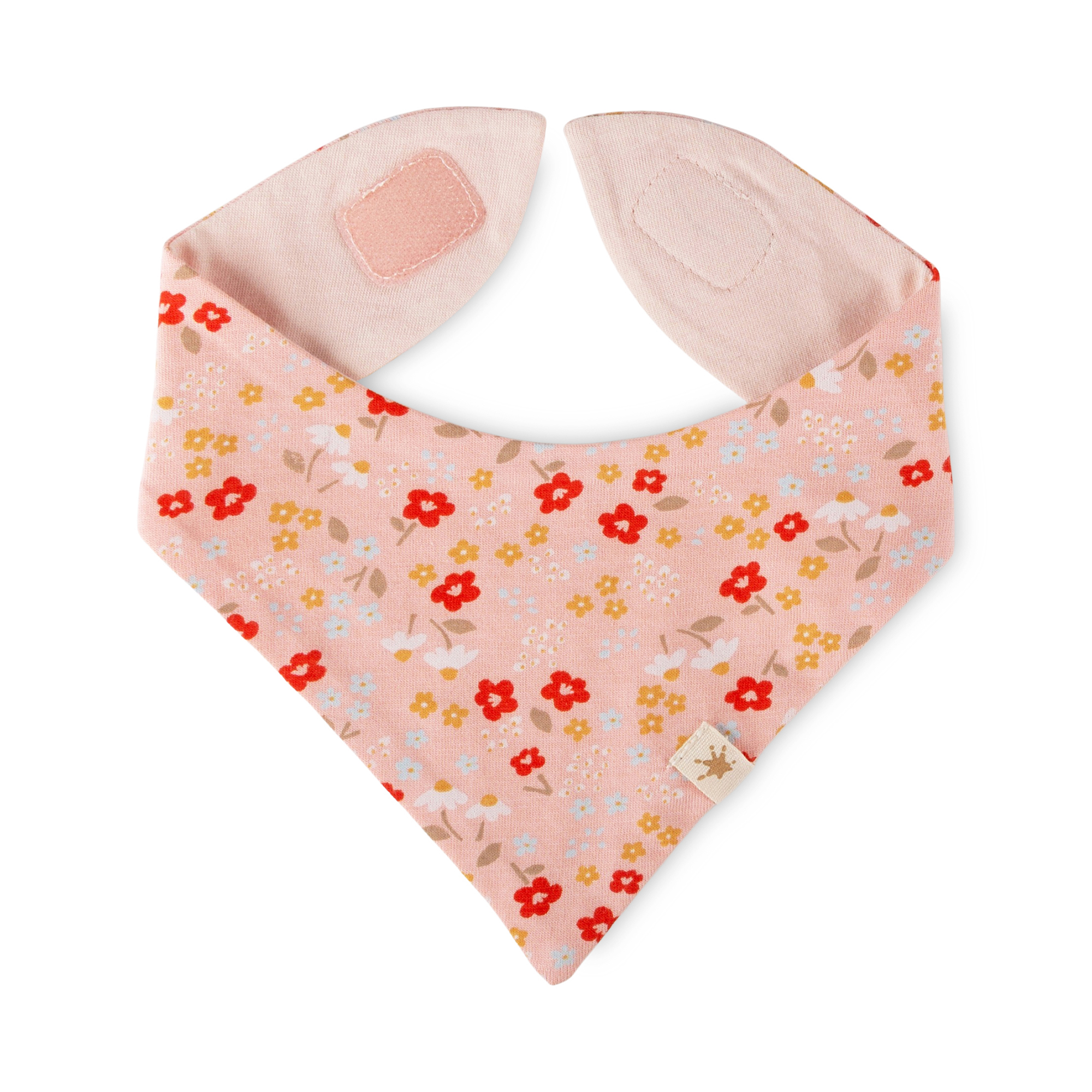 Newborn baby bandana bib, reversible, pink