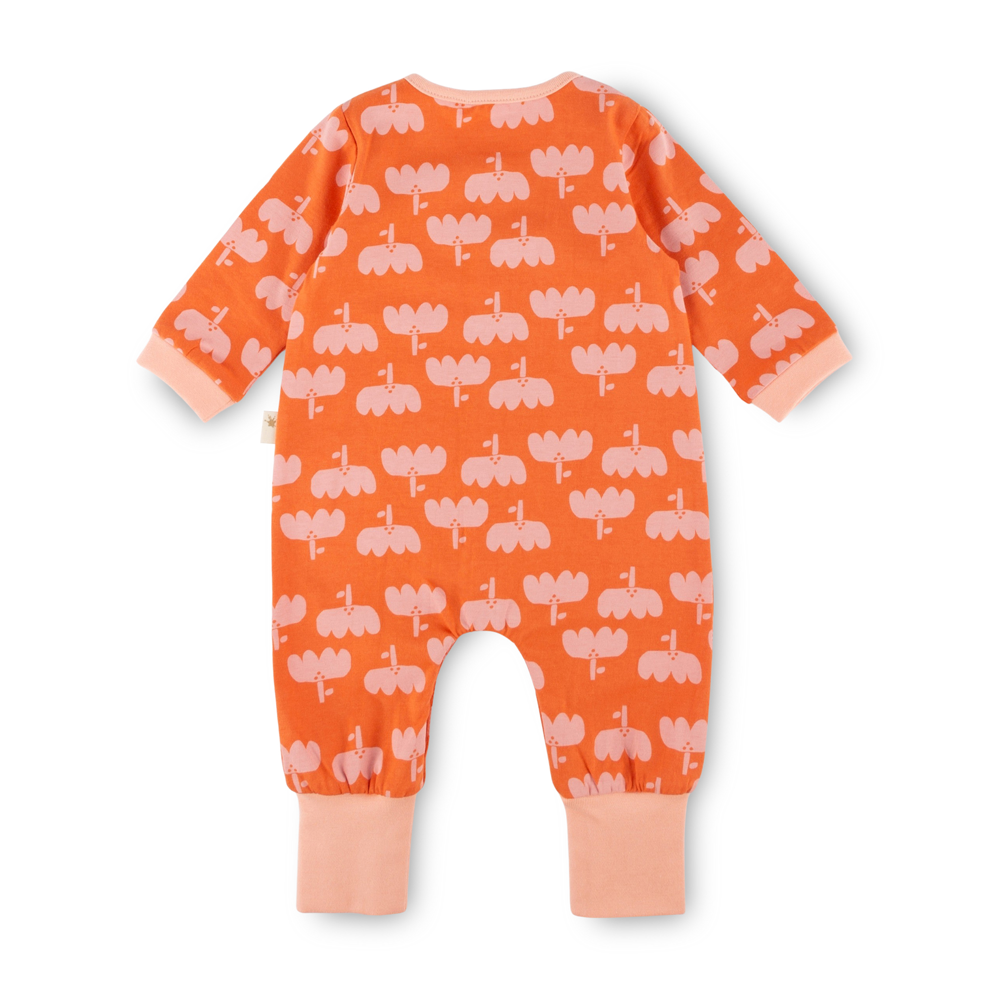 Weicher Baby Schlaf Overall Blütenprint, hellrot/apricot