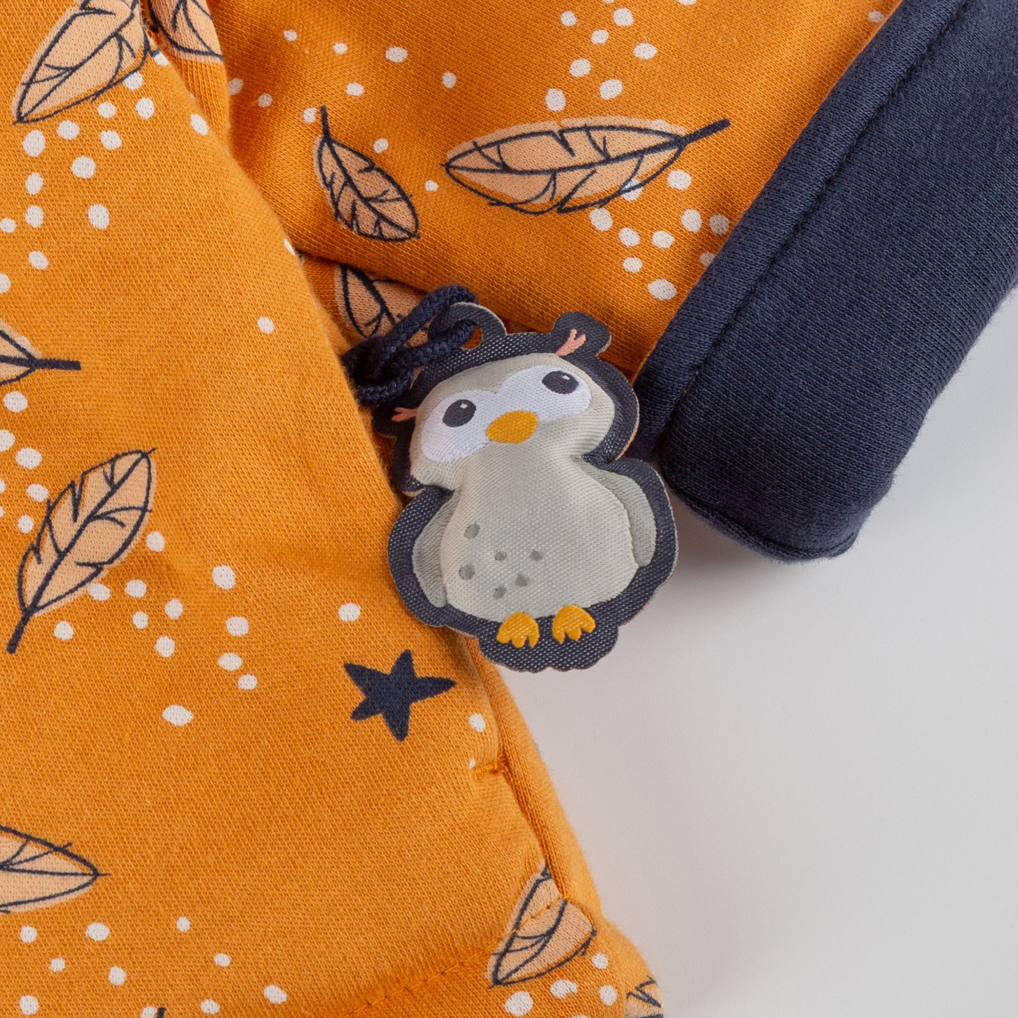 Baby Wendejacke wattiert Magic Owl, dunkelblau oder gelb