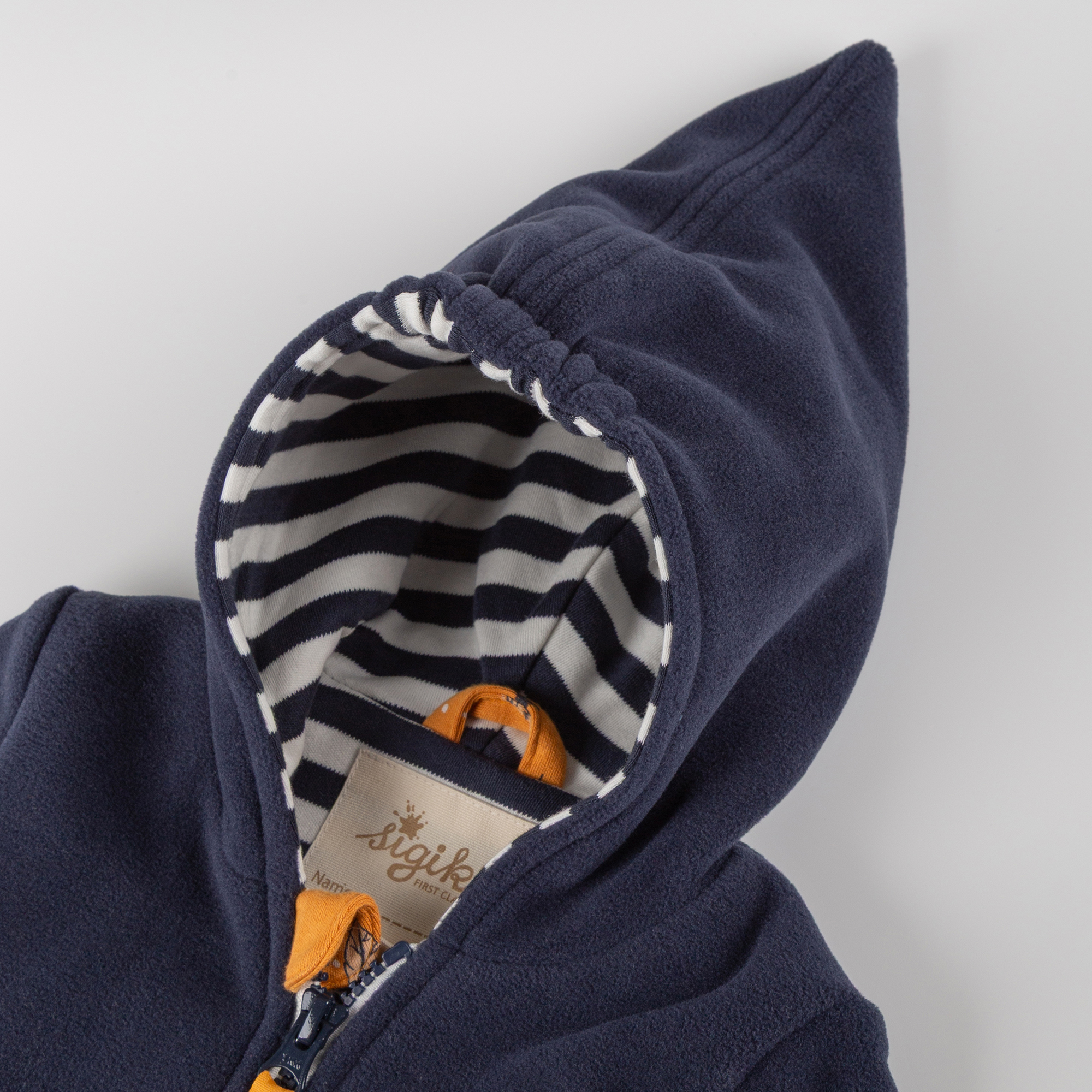 Hooded baby fleece jacket Curious Owl, lined