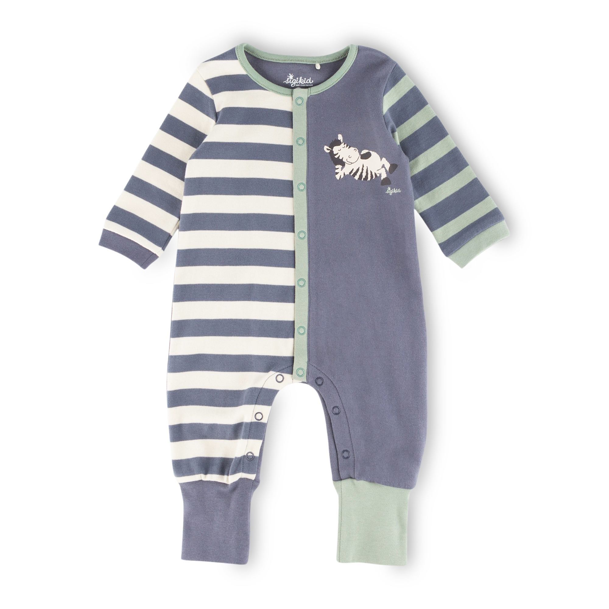 Baby Schlaf Overall Zebra, lila-weiß