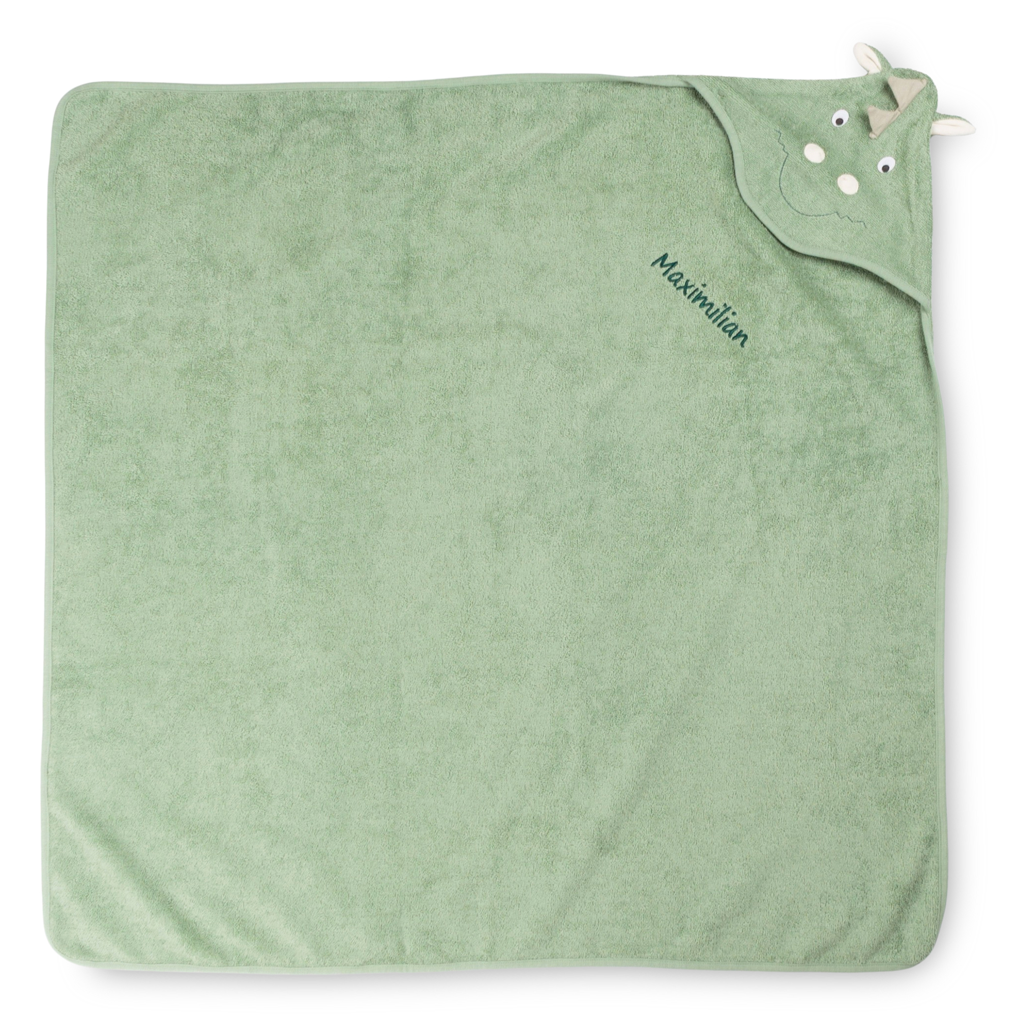 Kapuzen-Badetuch Dino mit Namens-Stickerei