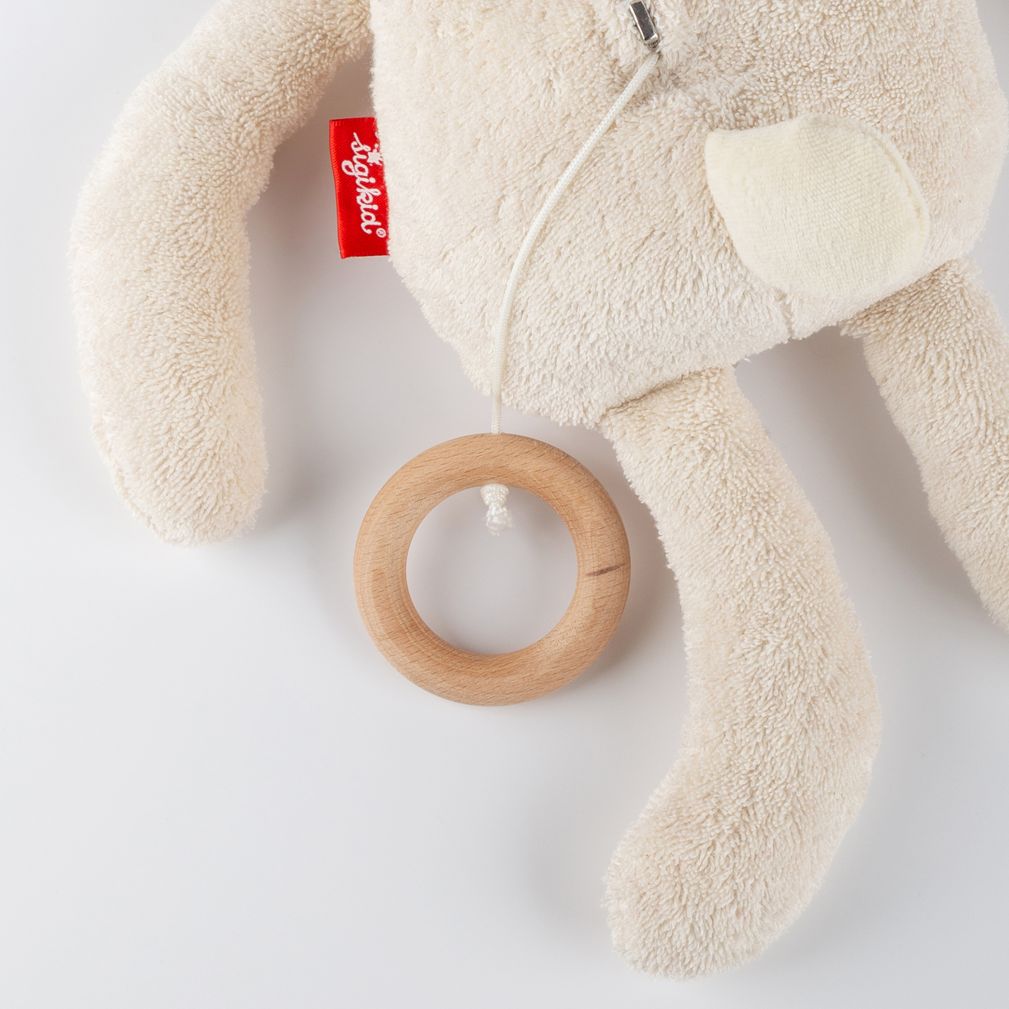 Mom's musical soft toy bunny Mamilodie, écru, for pregnancy