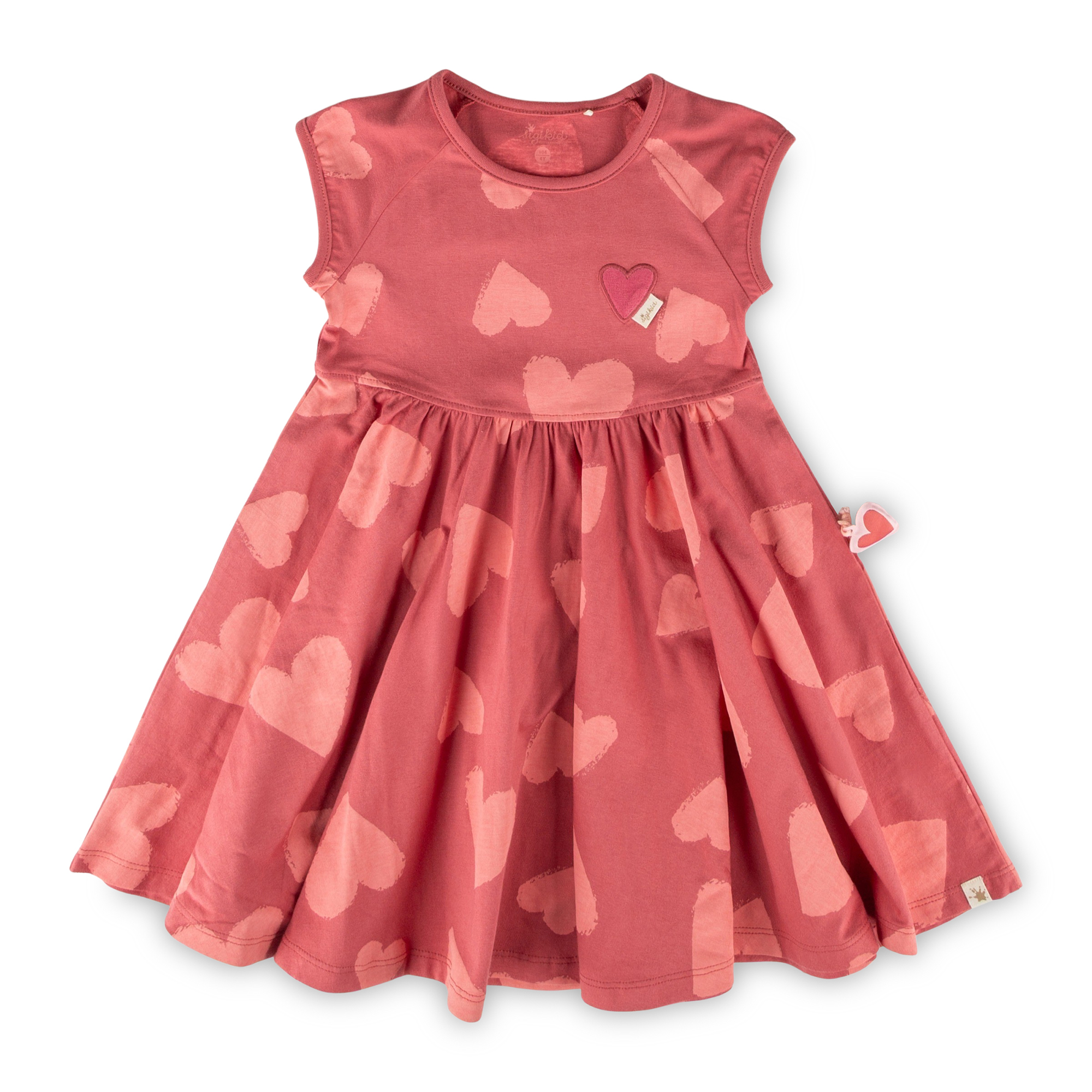 Kinder Kleid mit Herzchen Print, rosarot