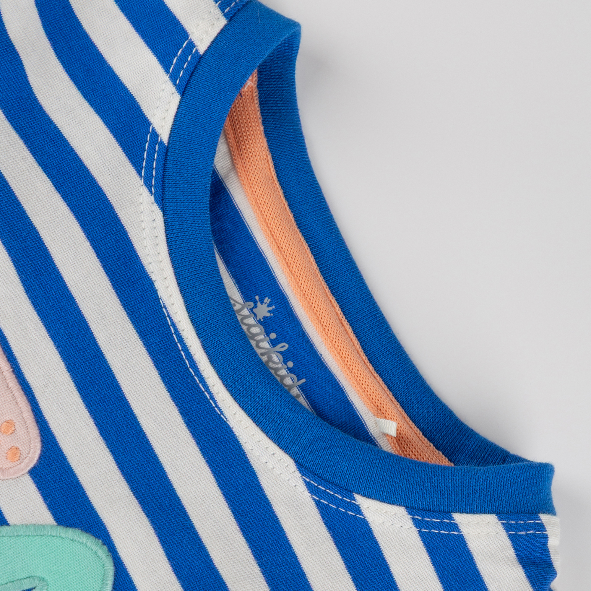 Kinder Ringel T-Shirt Seepferdchen, blau-weiß