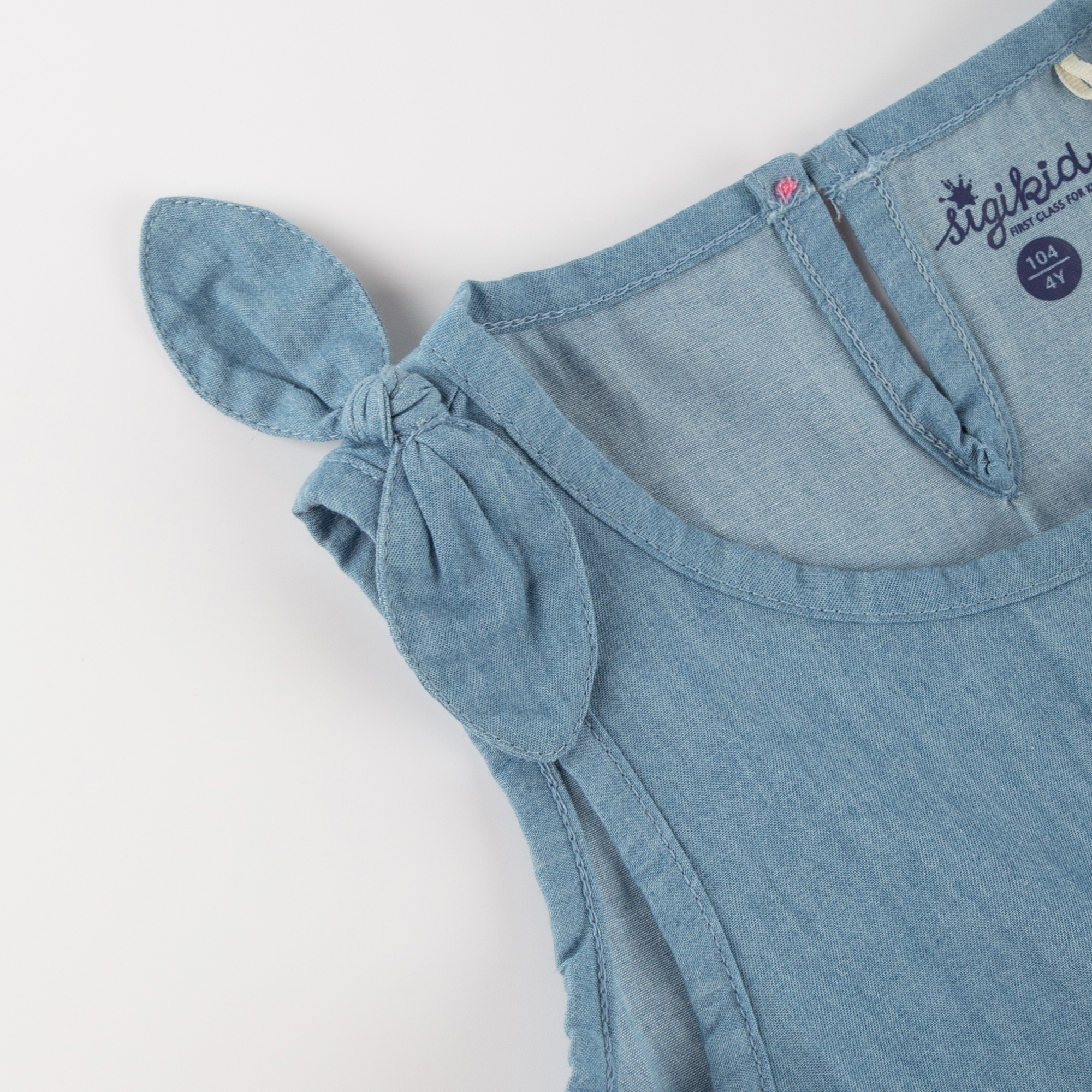 Kinder Chambray-Kleid Hund Funny Dog, hellblau,