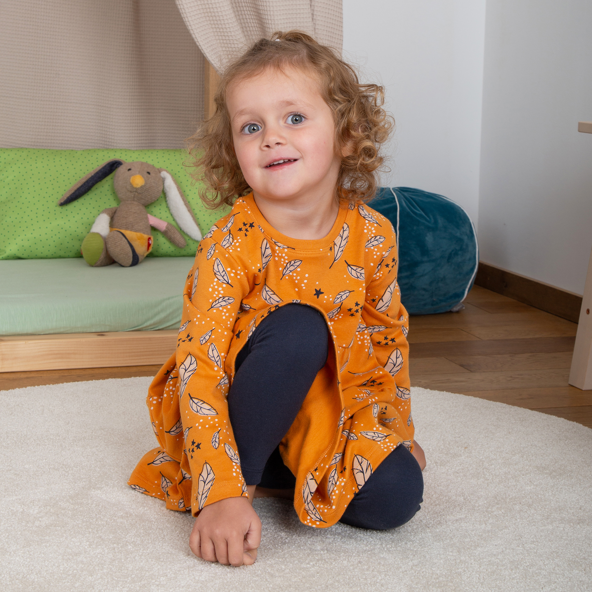 Kinder Leggings Magic Owl, dunkelblau