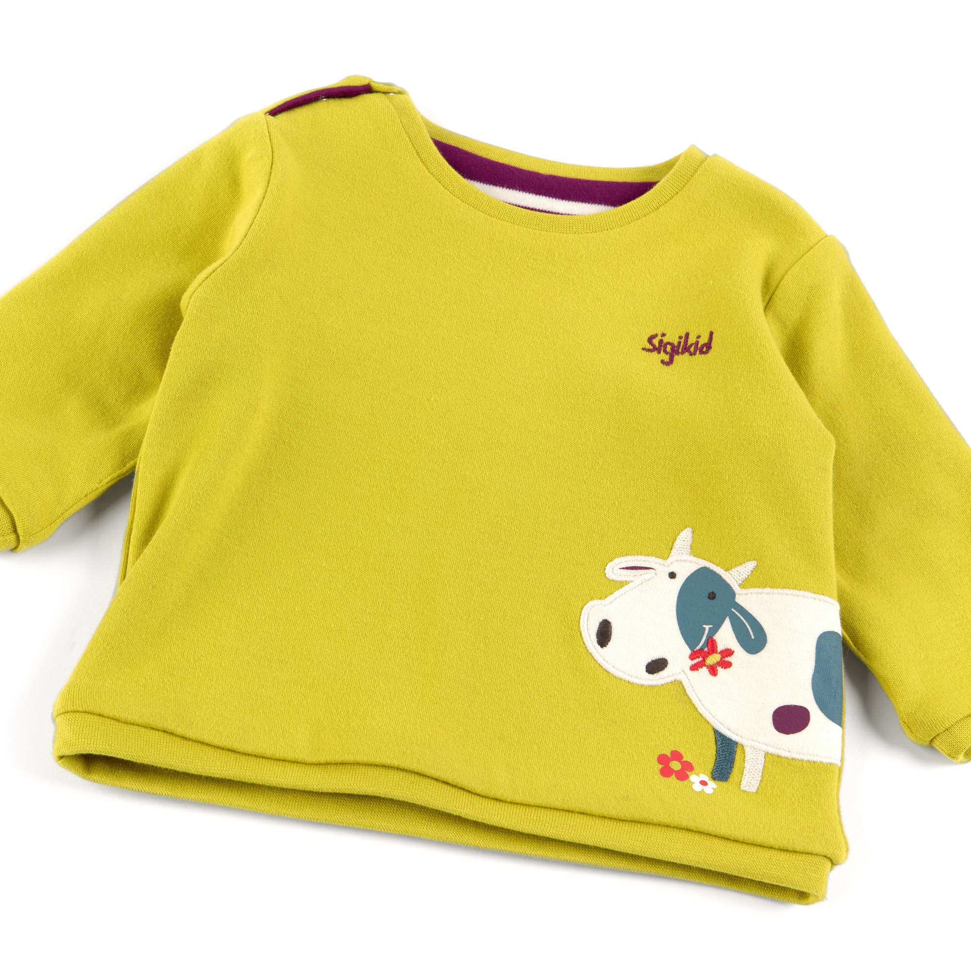 Baby Wendeshirt gelbgrün oder lila/weiß gestreift Baby Wendeshirt gelbgrün oder lila/weiß gestreift