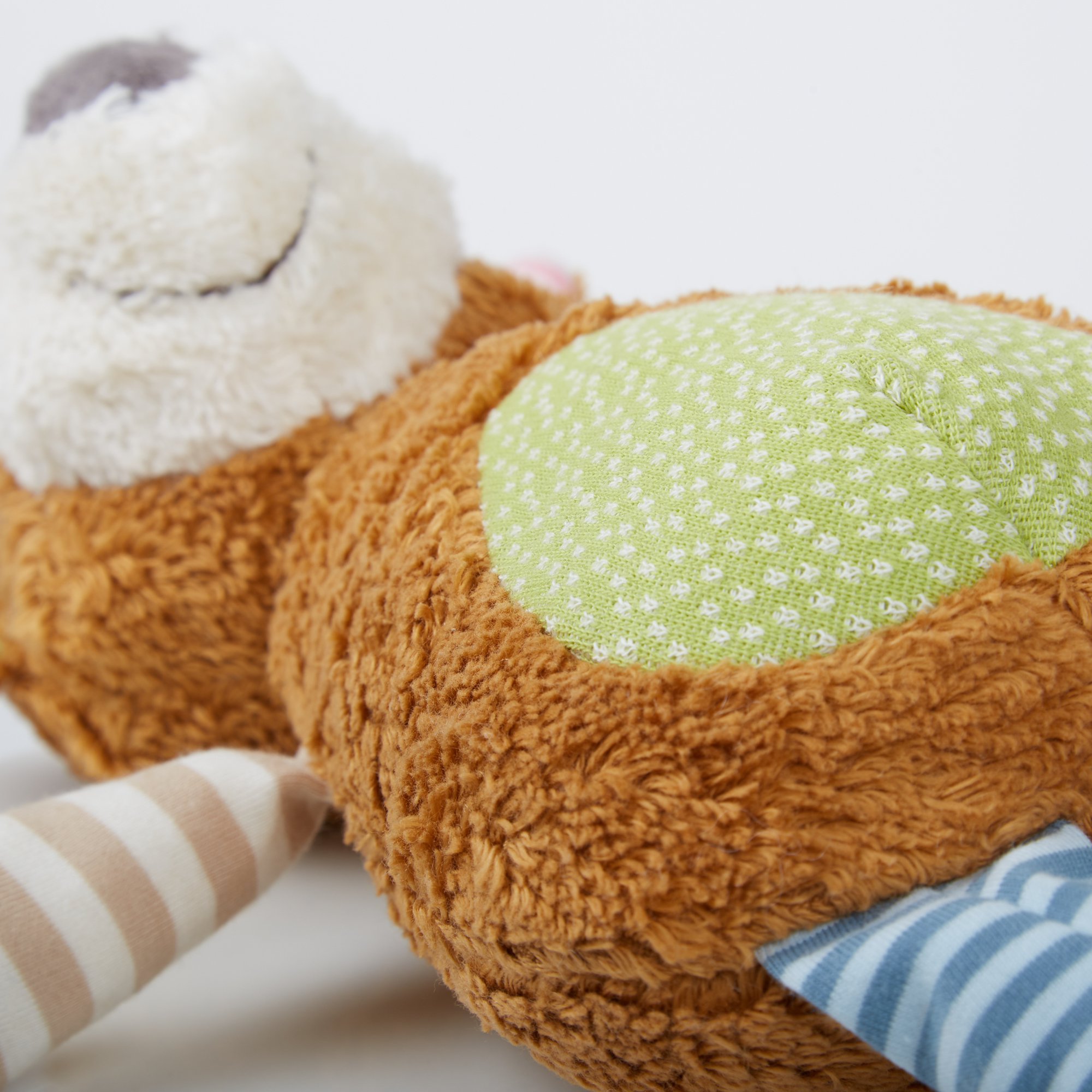 Plush toy patchwork bear, organic Green Plush toy patchwork bear, organic Green