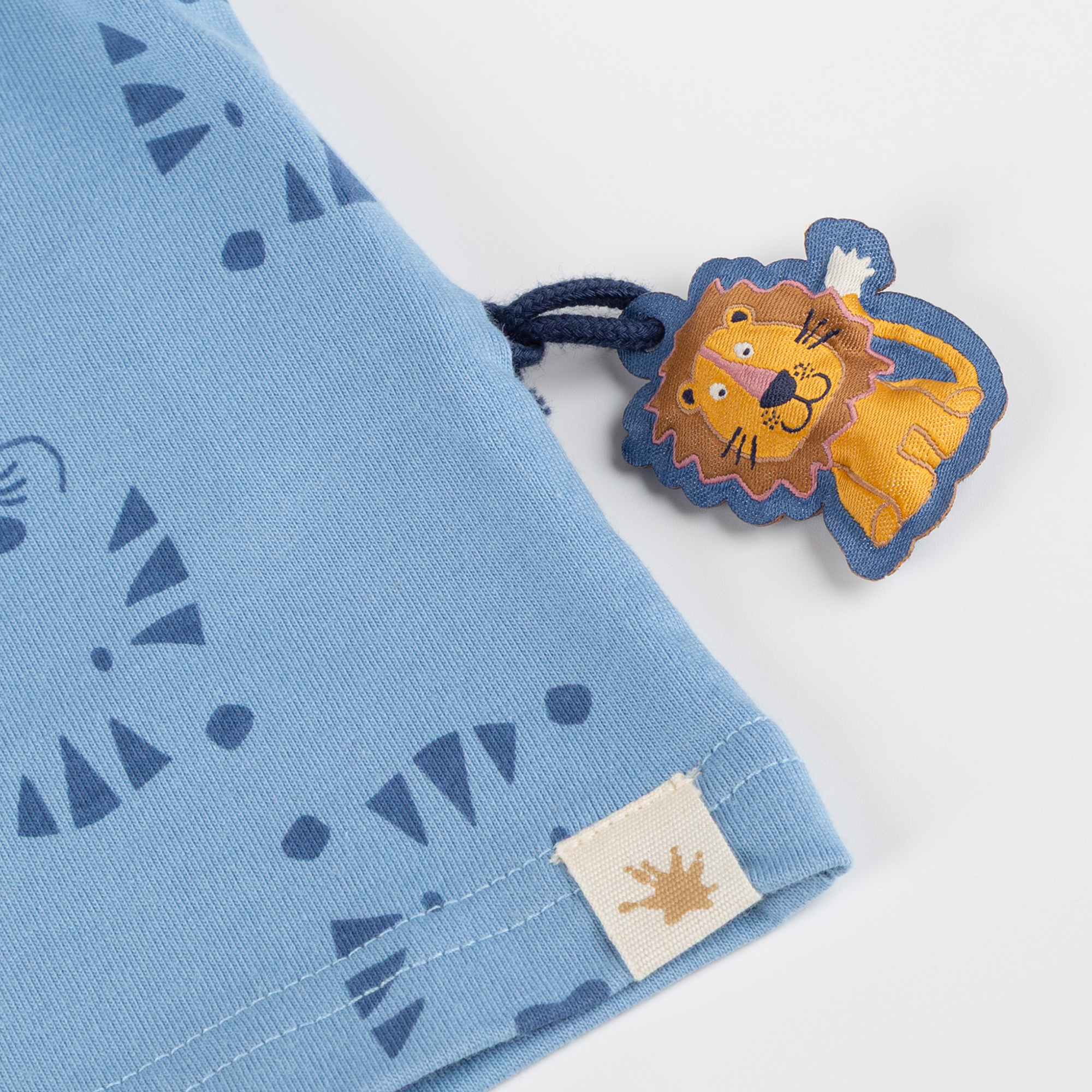 Kinder T-Shirt Tiger & Löwe Print, blau