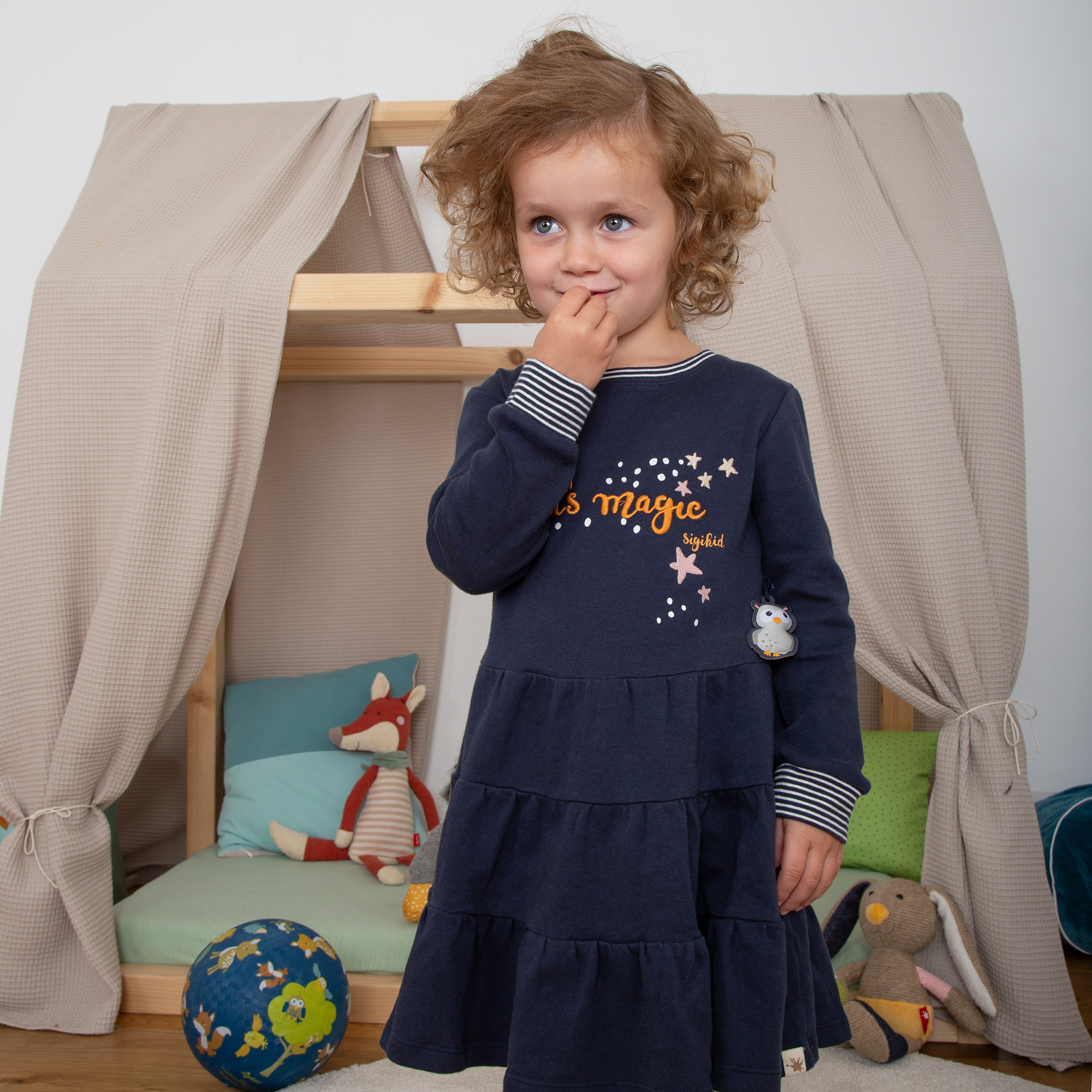 Kinder Kleid Magic Owl, dunkelblau