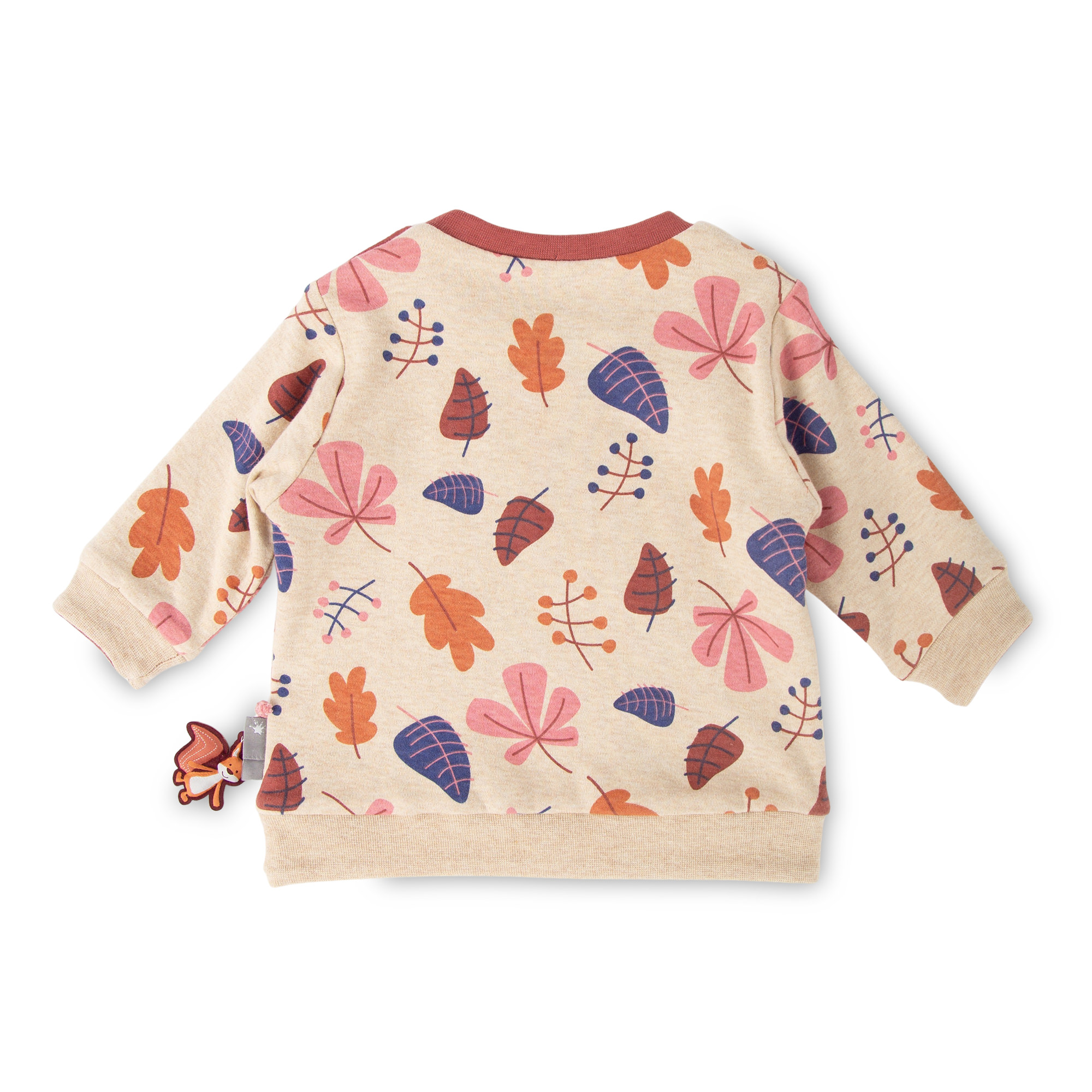 Baby Wendeshirt rotbraun mit Pünktchen/bunter Herbstprint Baby Wendeshirt rotbraun mit Pünktchen/bunter Herbstprint