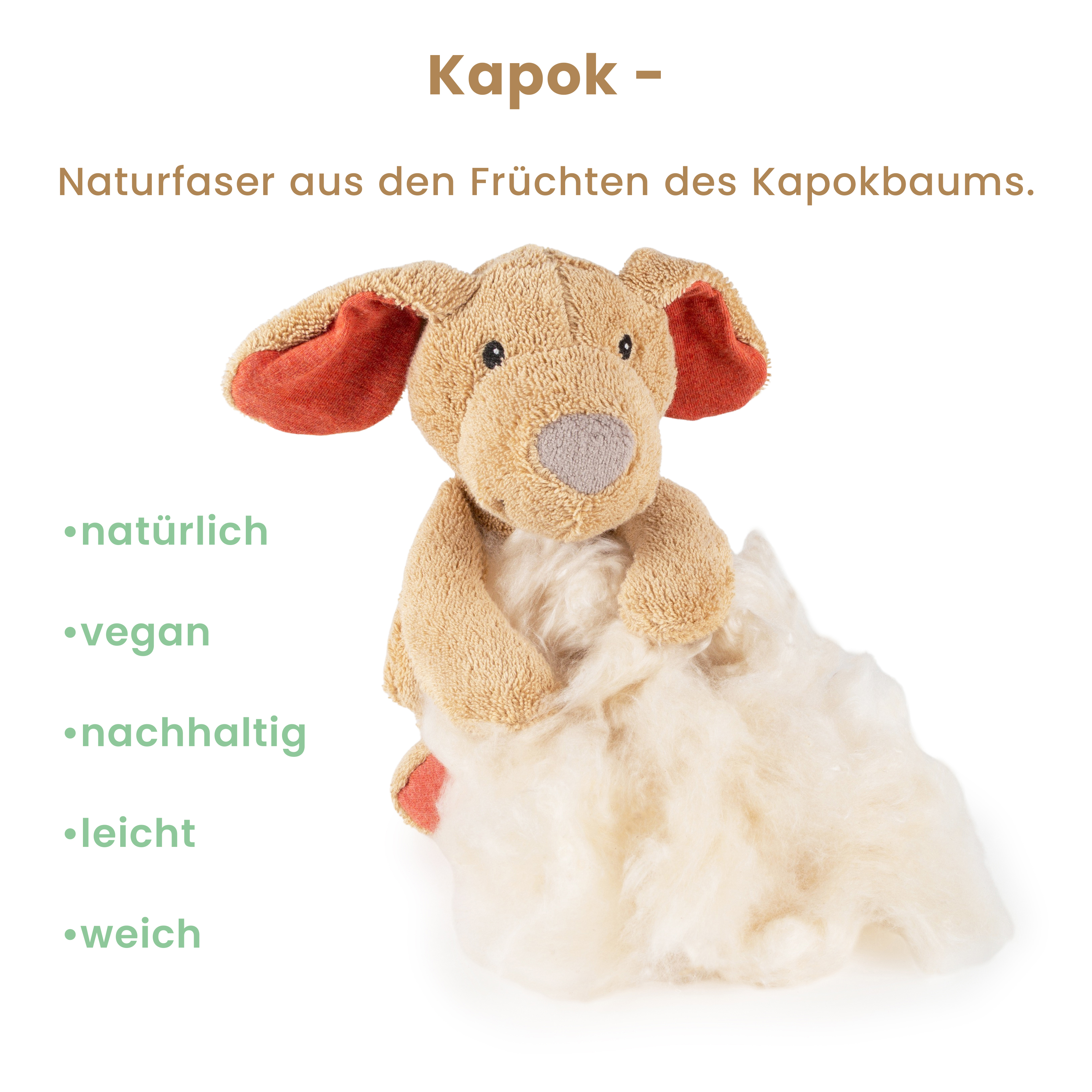 Kuscheltier Hund, Baumwolle & Kapok, Natural Friends