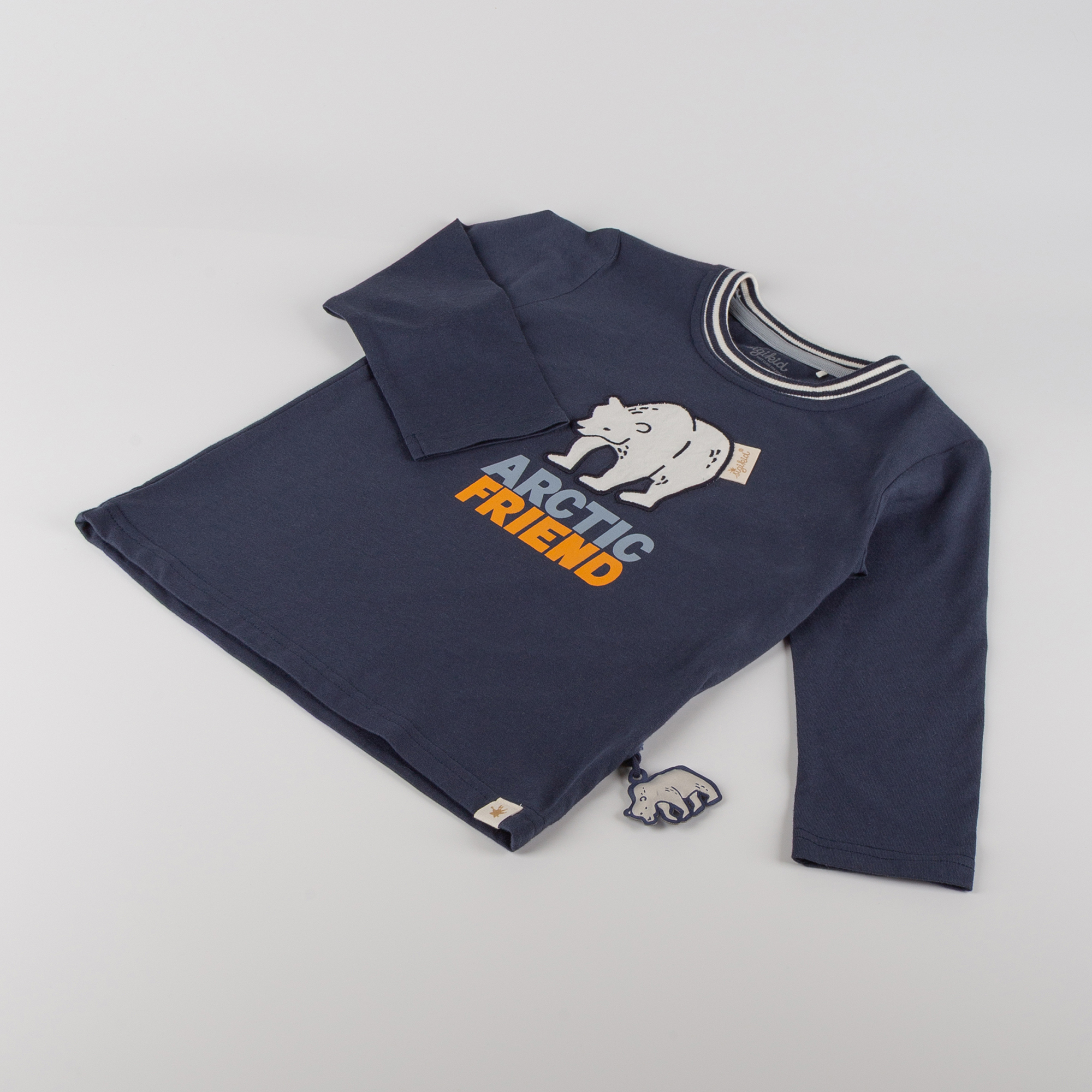 Kinder Langarmshirt Eisbär Polar Friends, dunkelblau
