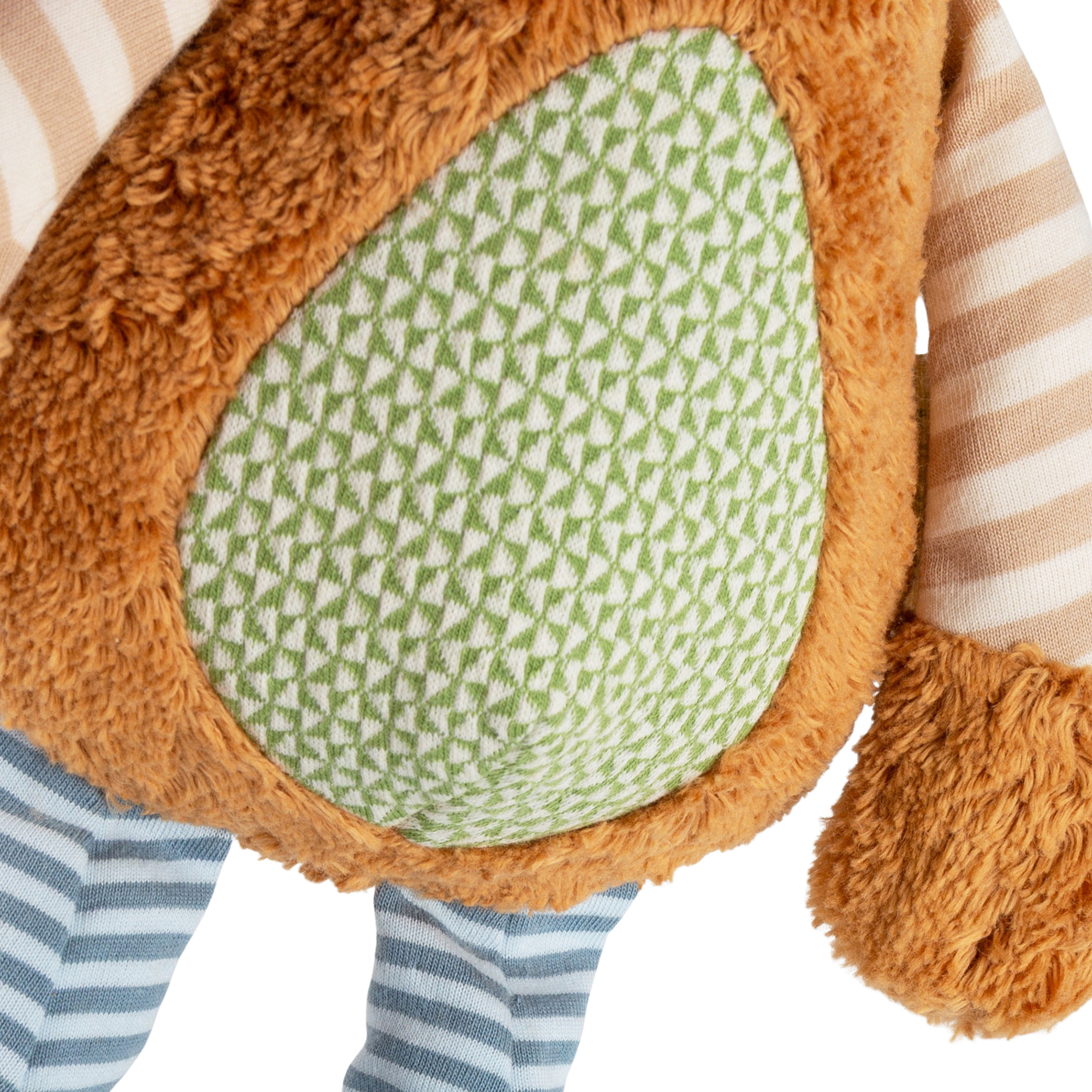 Plush toy patchwork bear, organic Green