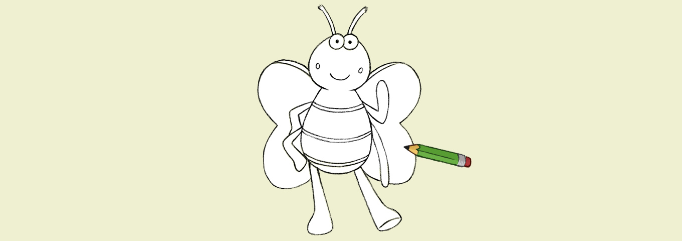 Ausmalbild: Insektenfreunde