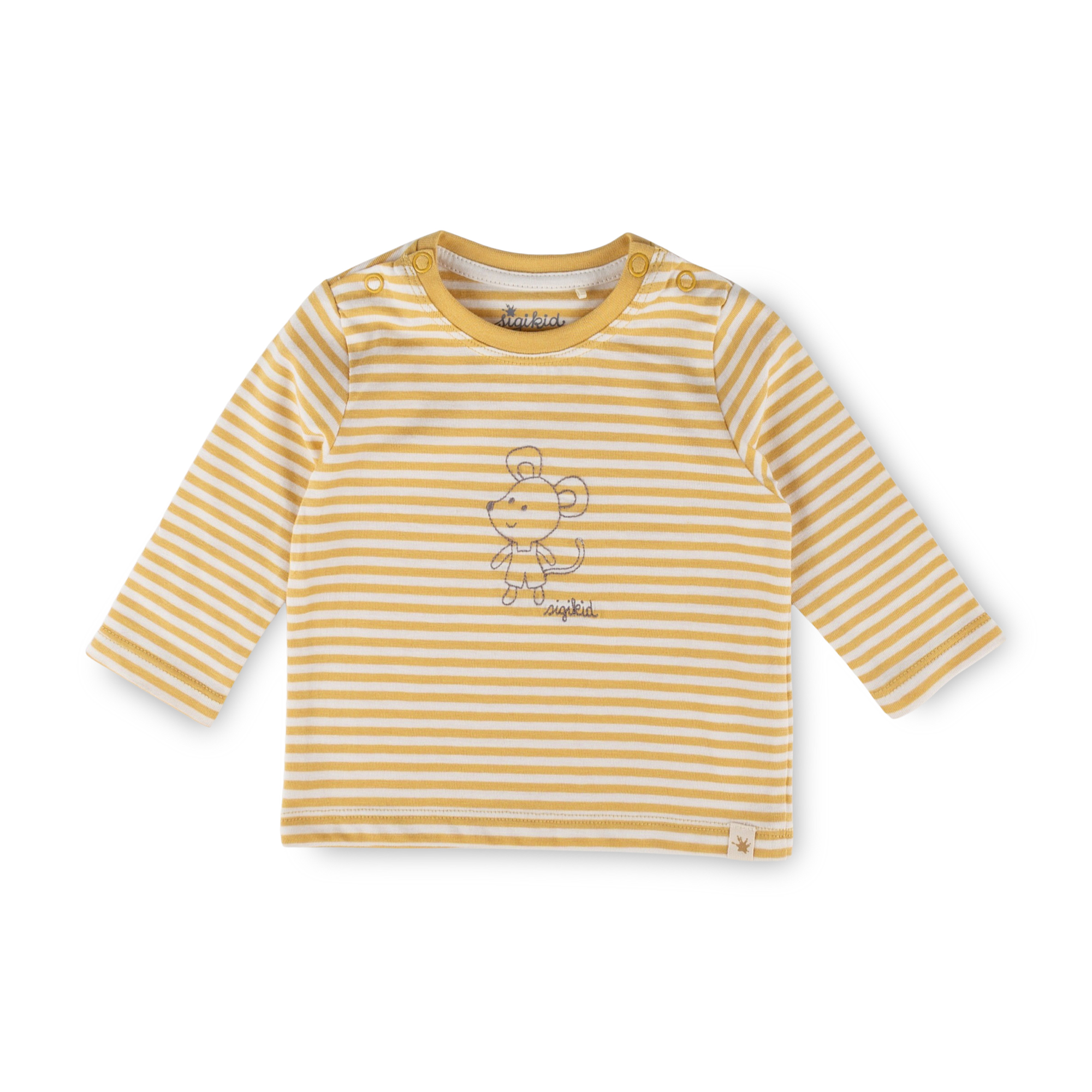 Newborn baby long sleeve Tee mouse, yellow/white